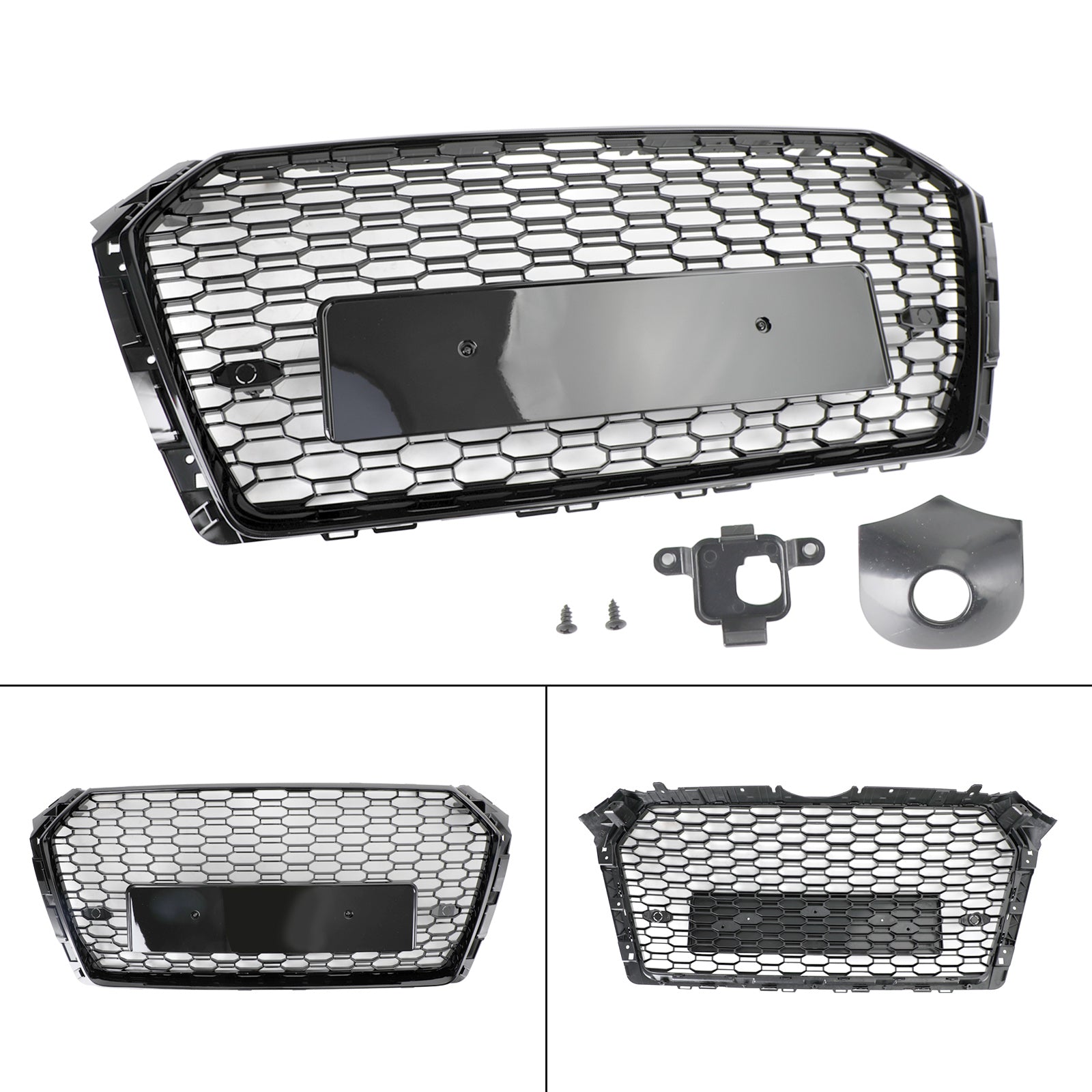 Parrilla hexagonal tipo panal para Audi A4/S4 B9 2017-2019, estilo RS4, color negro