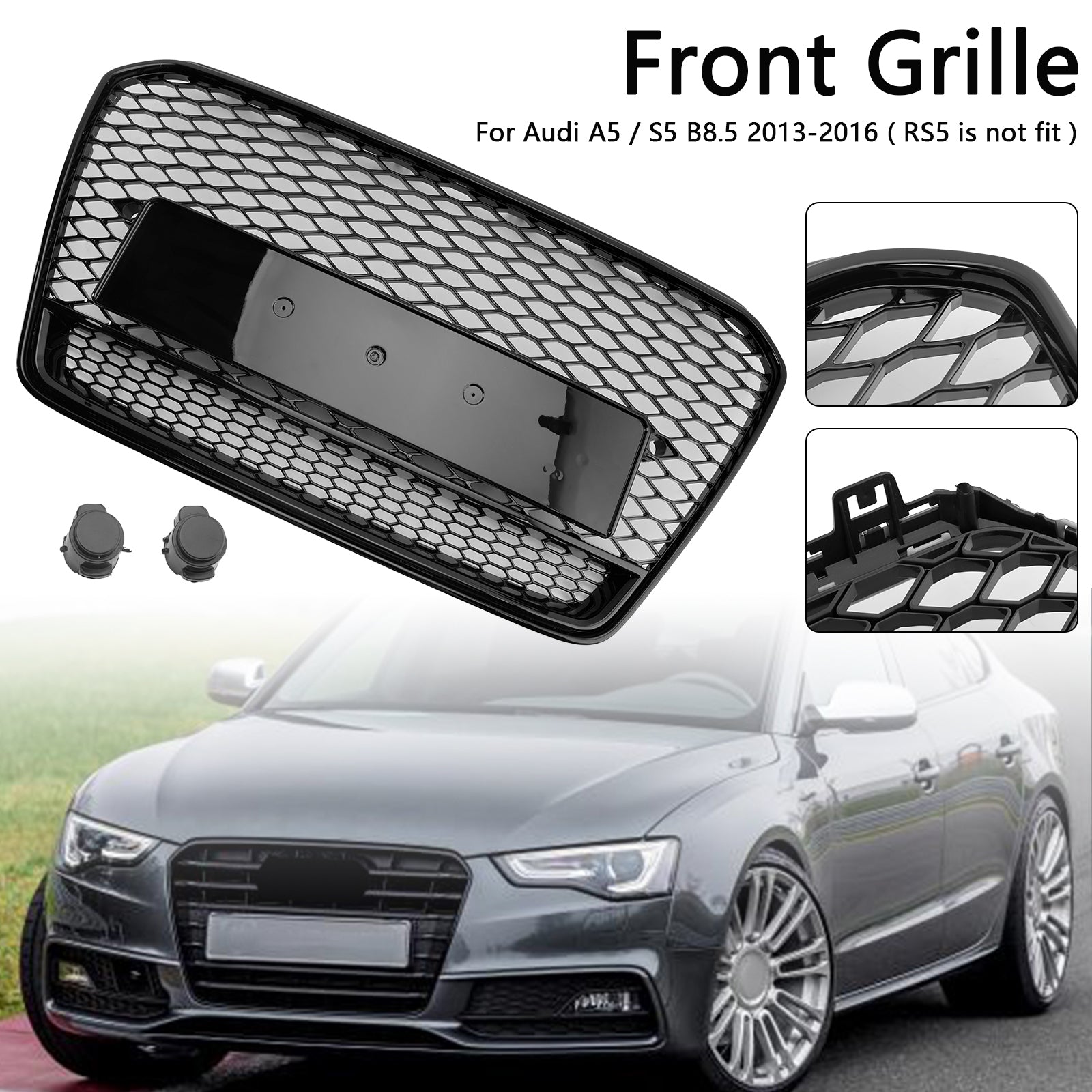Grille de pare-chocs avant en nid d'abeille de style Audi A5 S5 B8.5 RS5 2013-2016