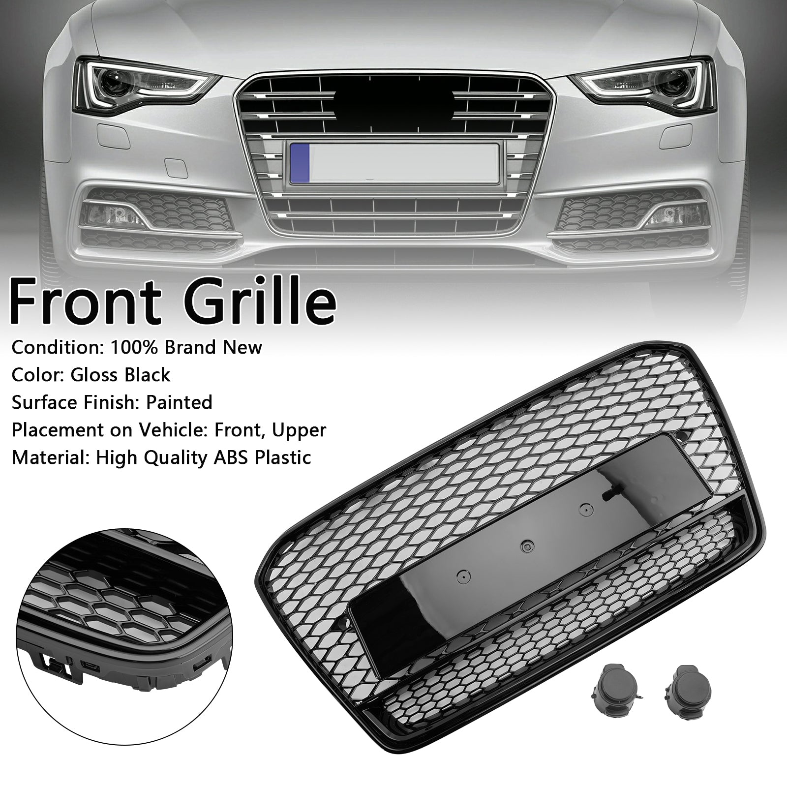 Grille de pare-chocs avant en nid d'abeille de style Audi A5 S5 B8.5 RS5 2013-2016