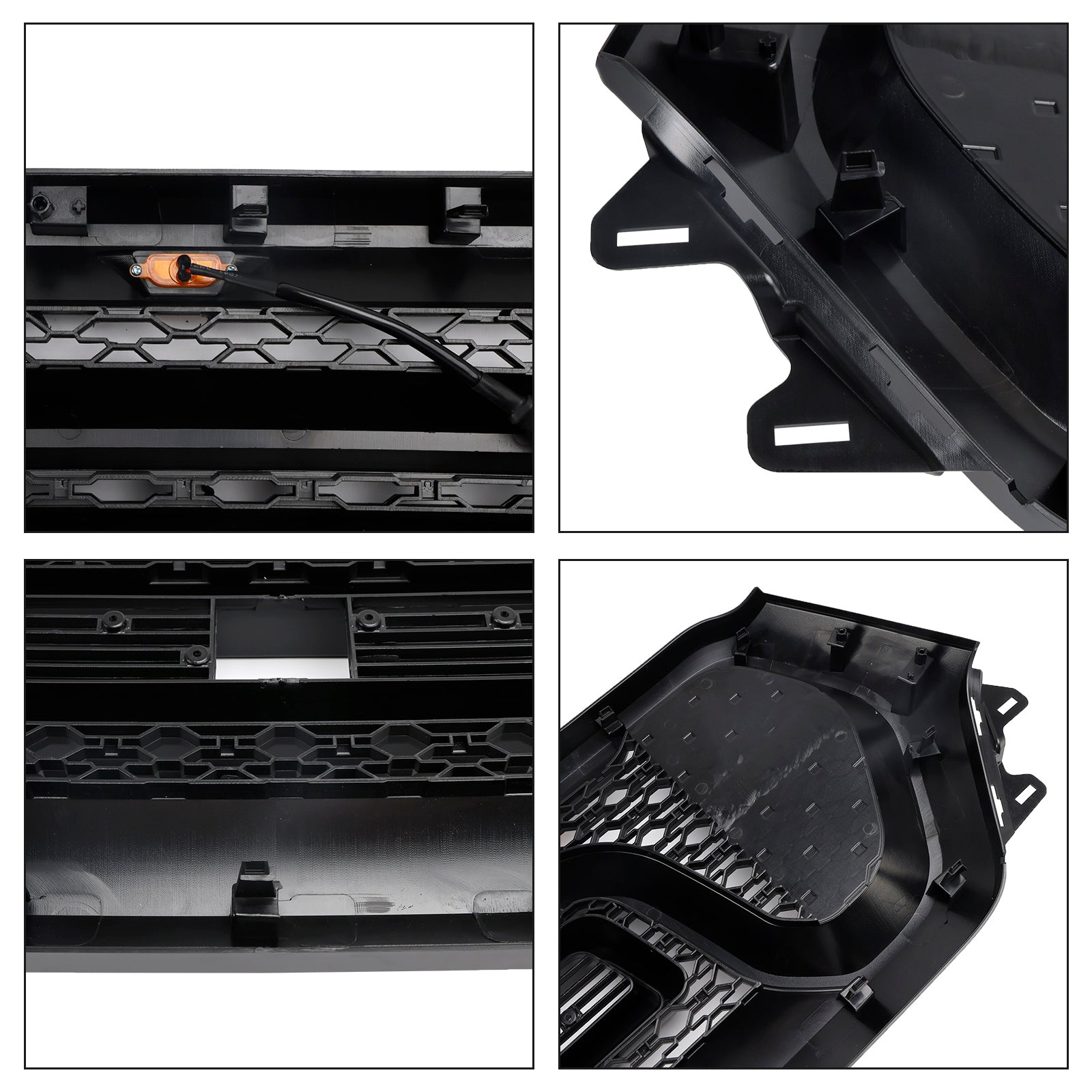 Črna zgornja maska ​​hladilnika z vzorcem satja'čebela za Dodge Ram 1500 (2019–2024)