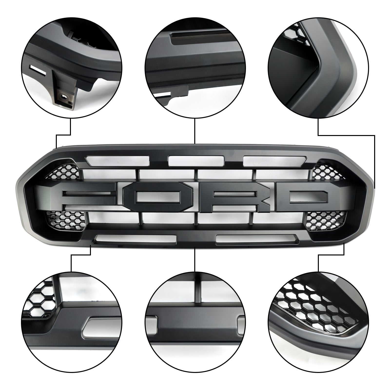 Grille de bumper voorstijl Raptor Noir Ford Ranger 2019-2023