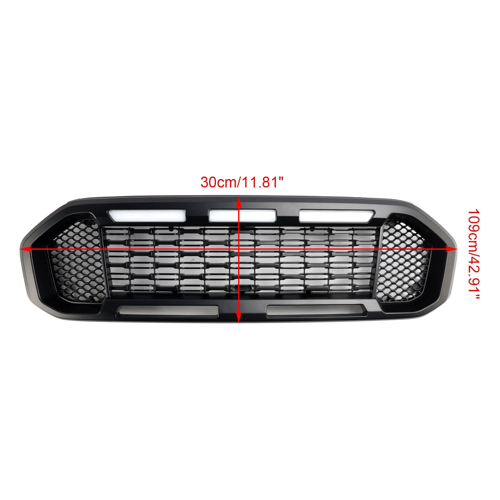 Grille de pare-chocs avant noire avec éclairage LED pour Ford Ranger T8 2019-2023