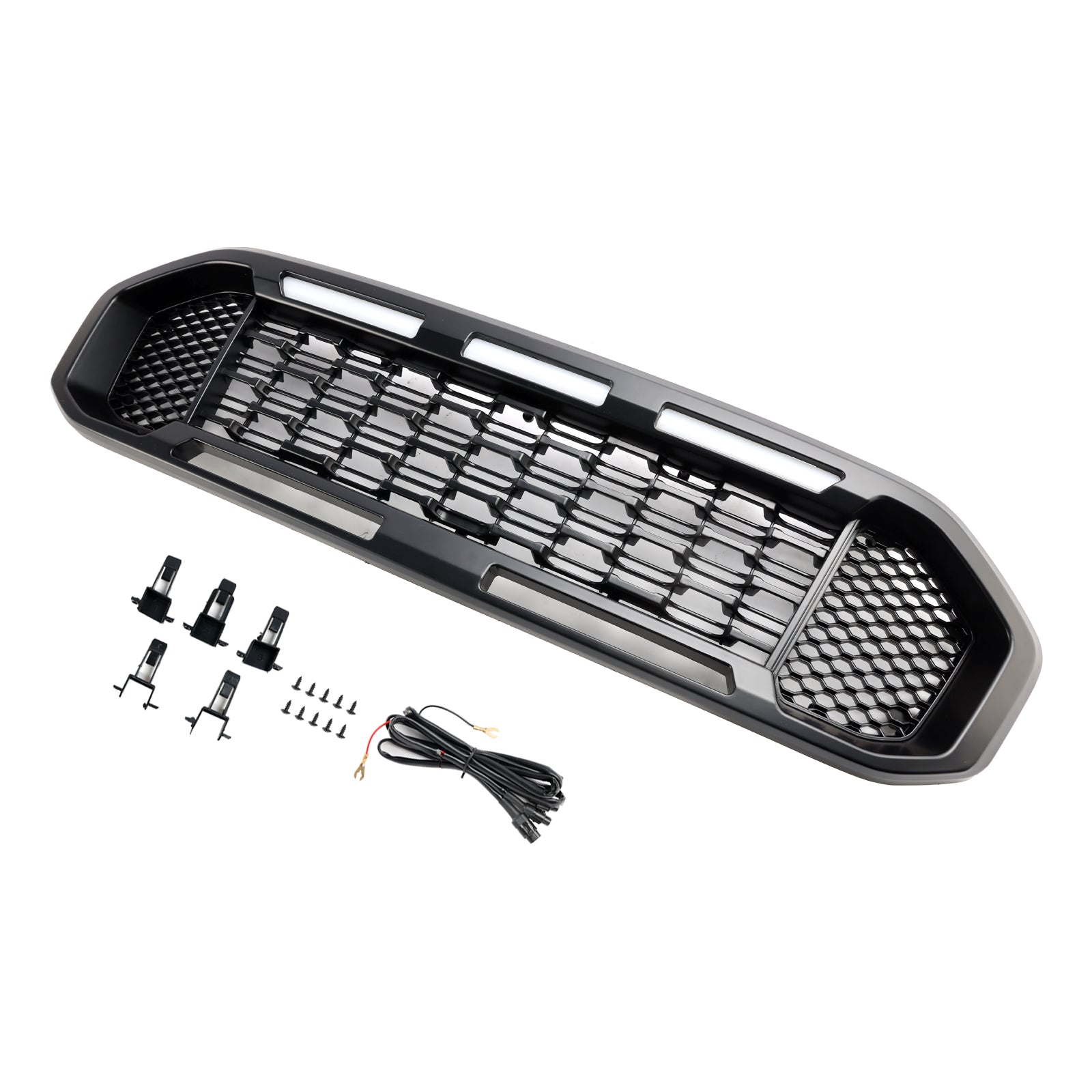Grille de pare-chocs avant noire avec éclairage LED pour Ford Ranger T8 2019-2023