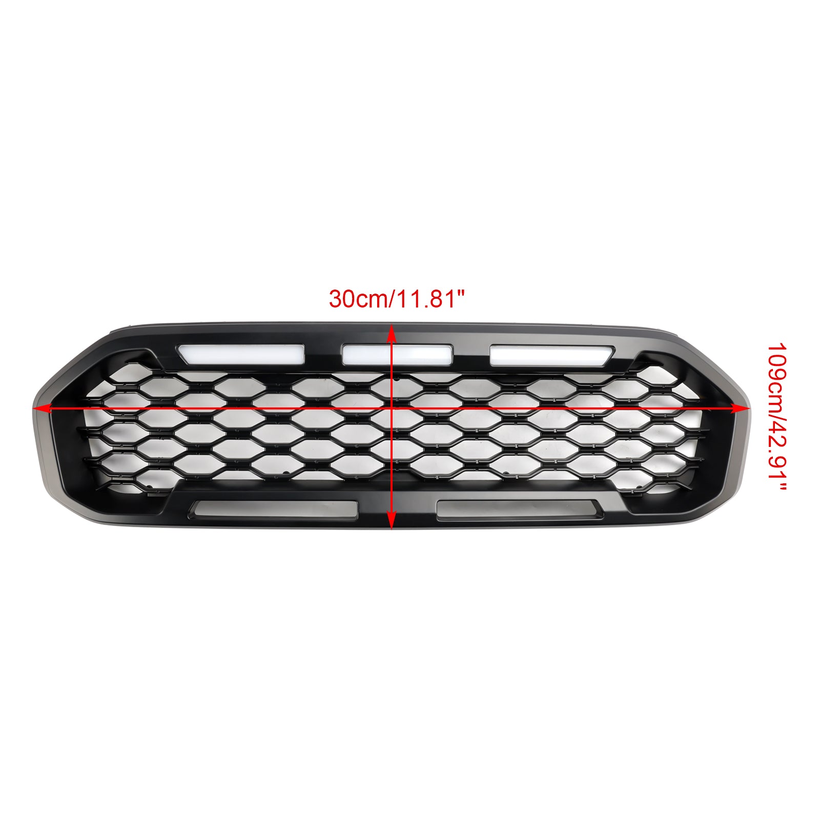 Grille de pare-chocs avant noire avec éclairage LED pour Ford Ranger T8 2019-2023