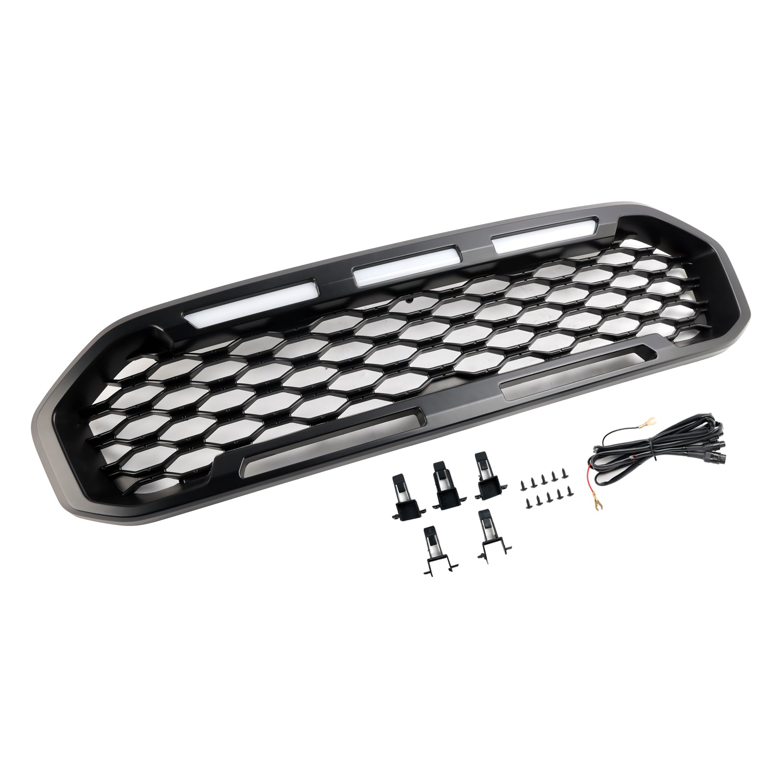 Grille de pare-chocs avant noire avec éclairage LED pour Ford Ranger T8 2019-2023