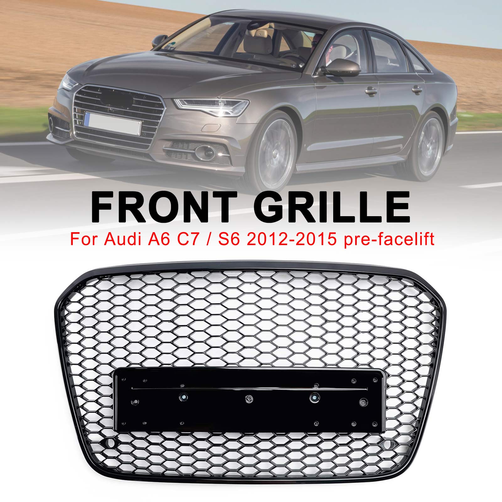 2012-2015 Audi A6 C7 S6 RS6 Rešetka sprednjega odbijača v stilu satja