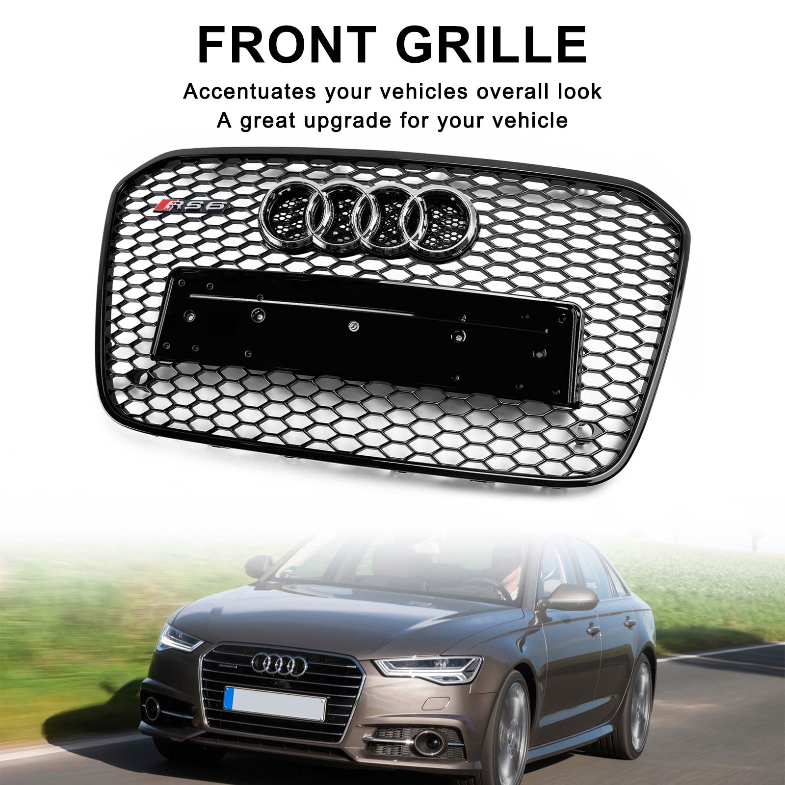 Griglia del paraurti anteriore a nido d'ape stile Audi A6 C7 S6 RS6 2012-2015