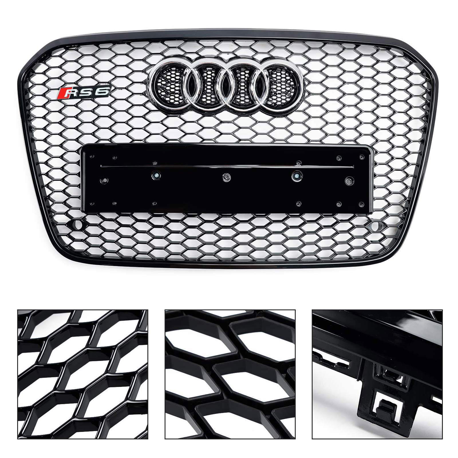 2012-2015 Audi A6 C7 S6 RS6 Style Grille de pare-chocs avant en nid d'abeille