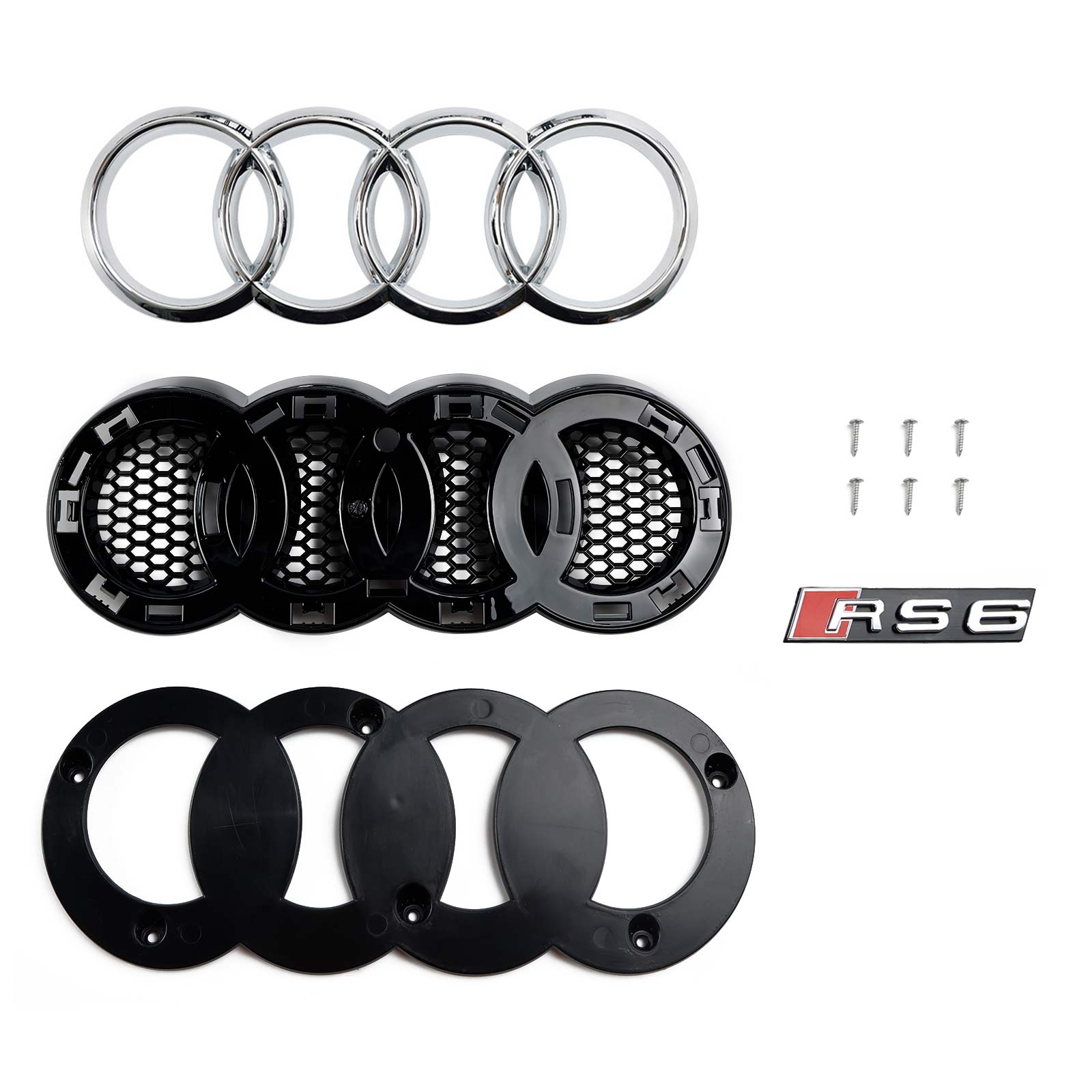 Rejilla de parachoques delantero tipo panal estilo Audi A6 C7 S6 RS6 2012-2015