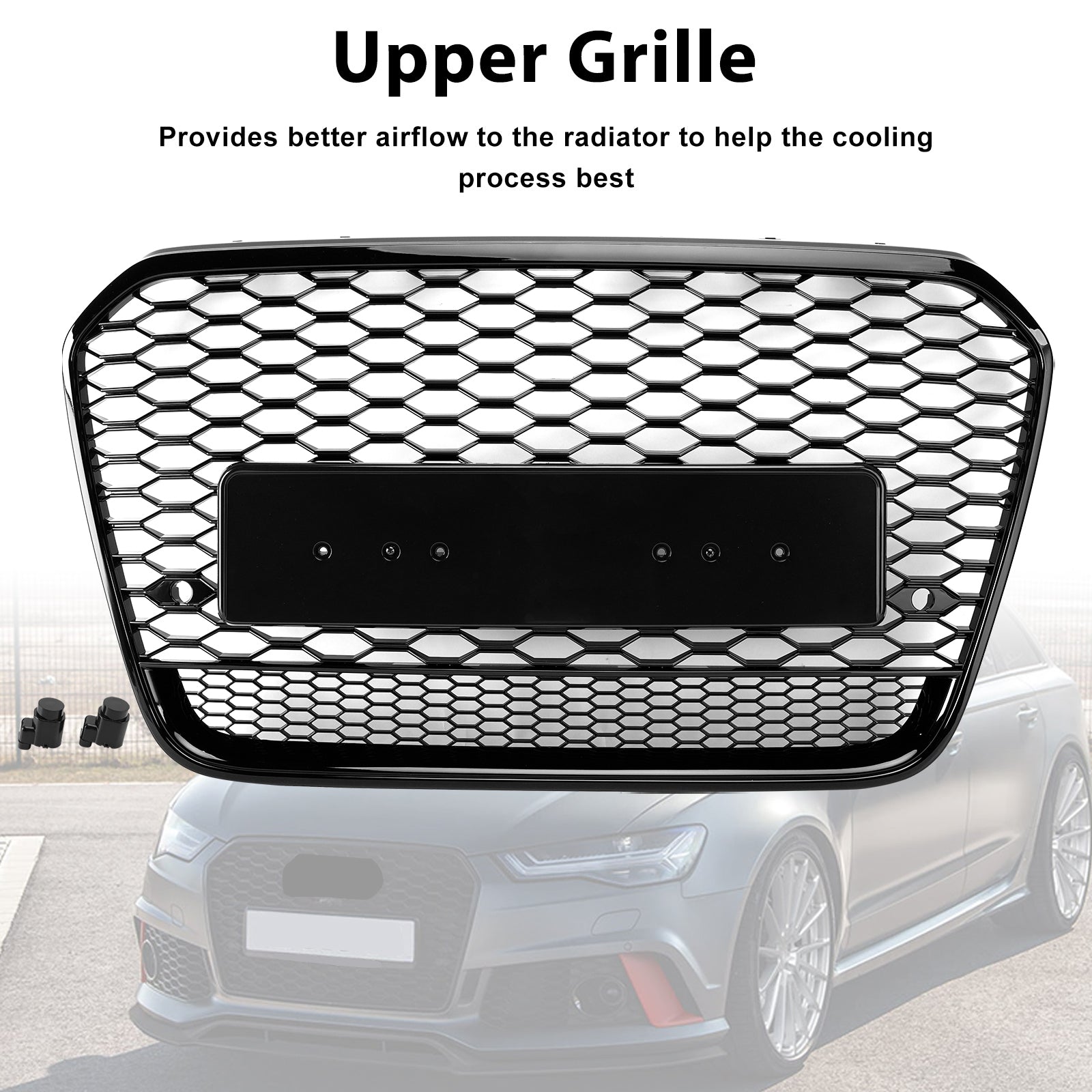 RS6 Style Honeycomb etusäleikkö Audi A6 S6 C7 2012-2015