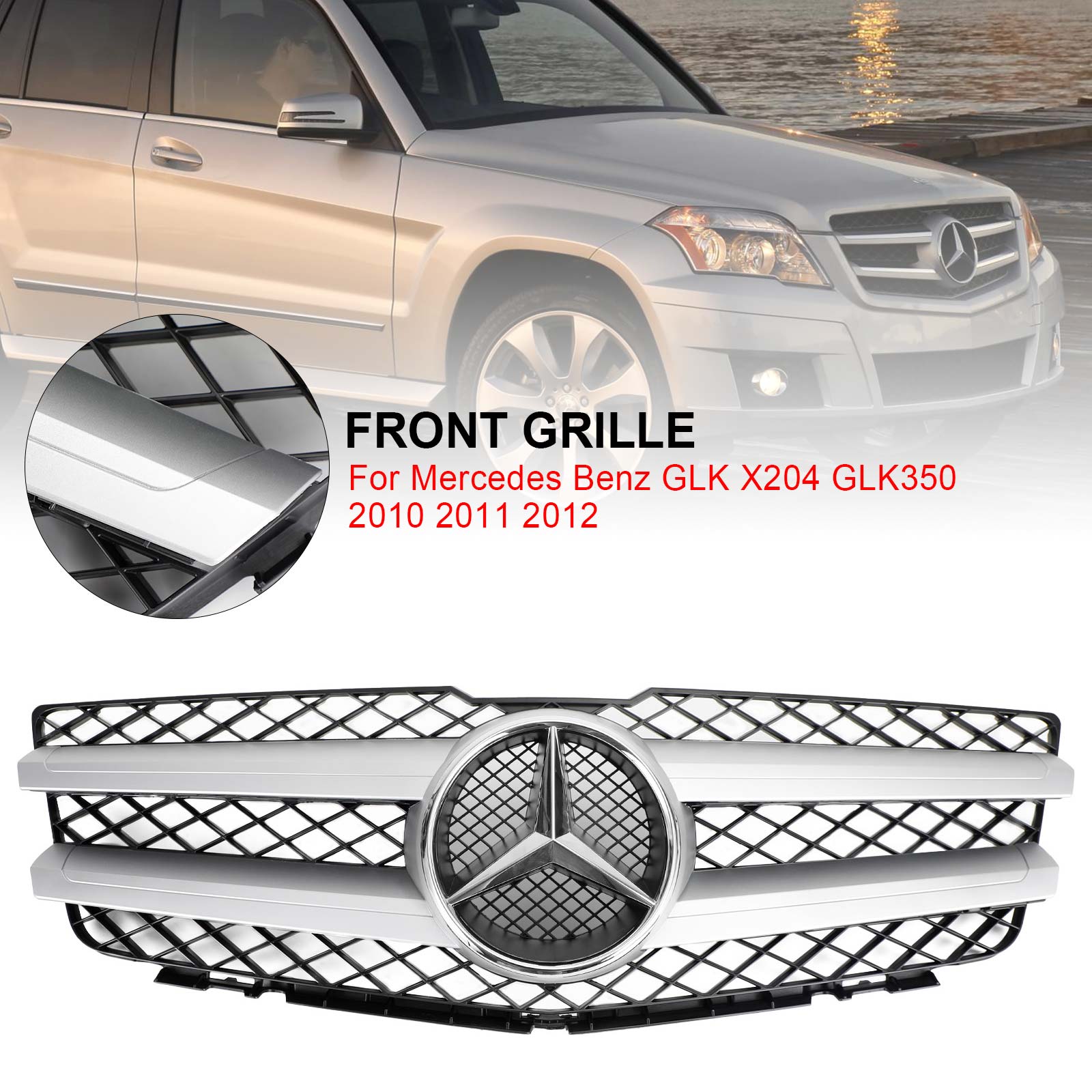 Front Hood Bumper Grill Grille Pour Mercedes Benz GLK X204 GLK350 2010-2012