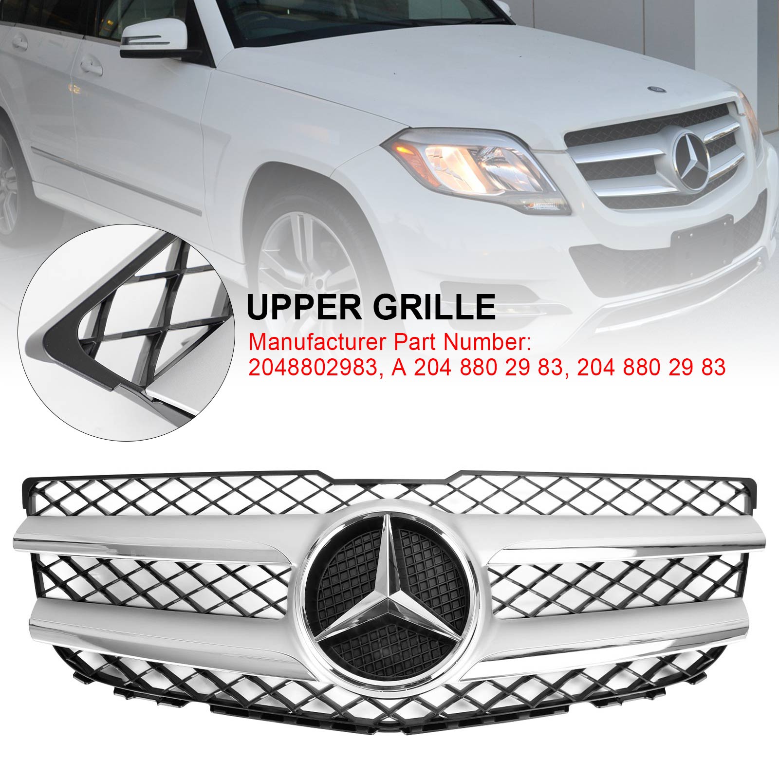 Grille de pare-chocs avant Mercedes-Benz GLK250 GLK350, référence 2048802983