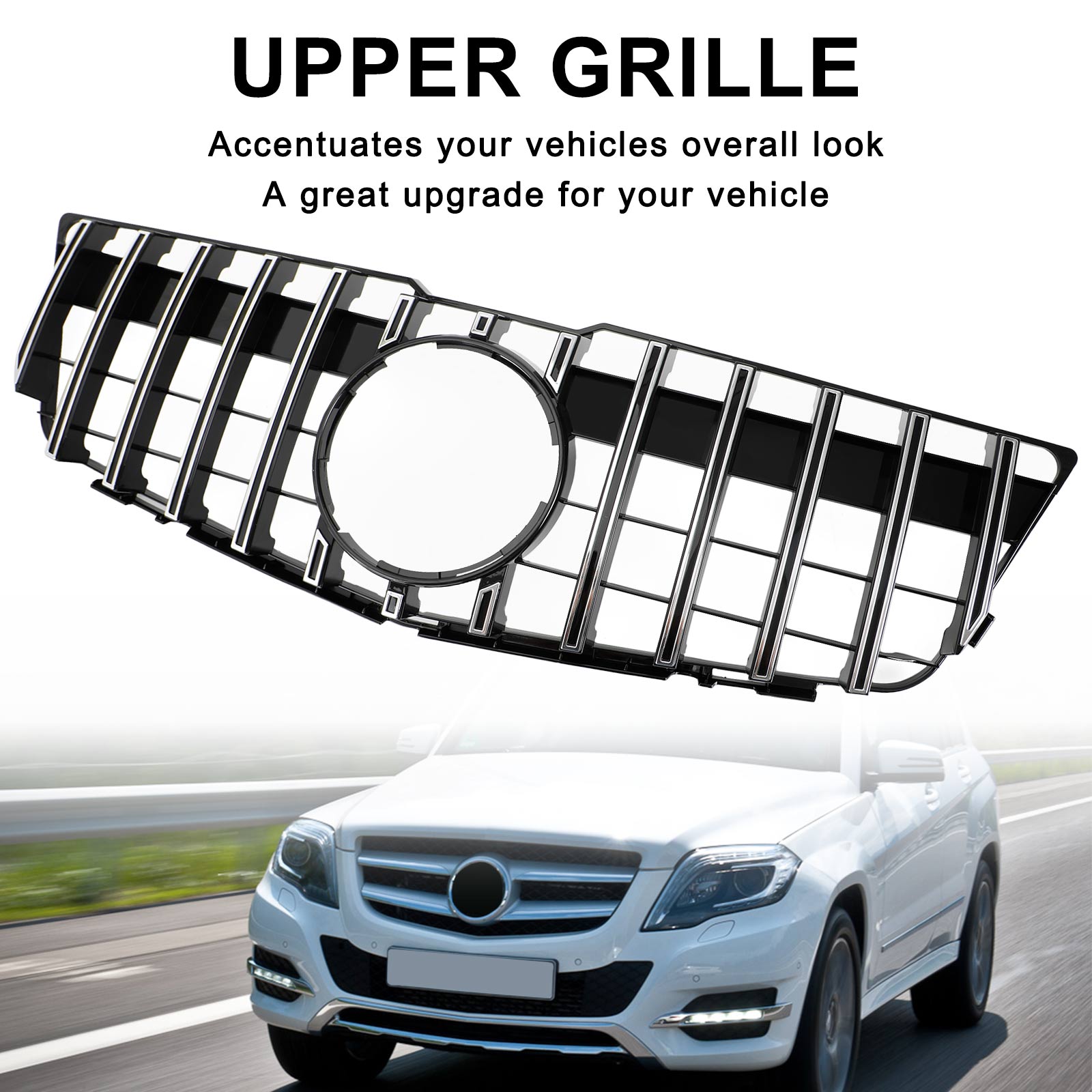 Grille Supérieure de Pare-Chocs Avant Style GT pour Mercedes-Benz GLK X204 2008-2012