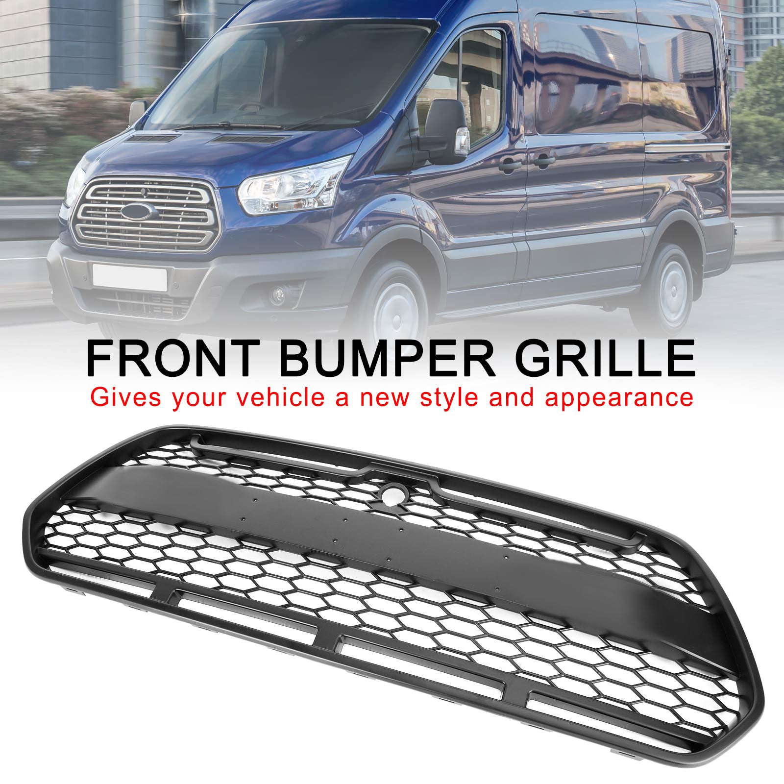 Ford Transit MK8 2015-2018 Raptor Grille de pare-chocs avant noir mat