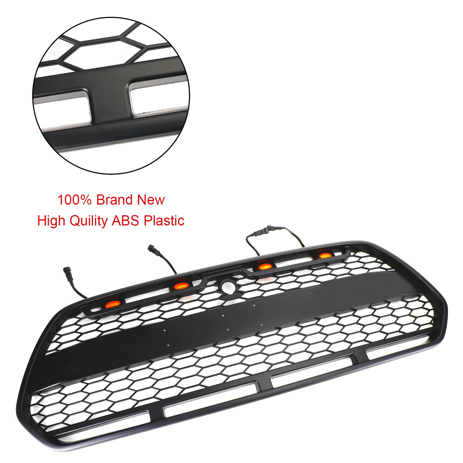 Matzwarte voorbumpergrille met LED voor Ford Transit MK8 2015-2018 Raptor