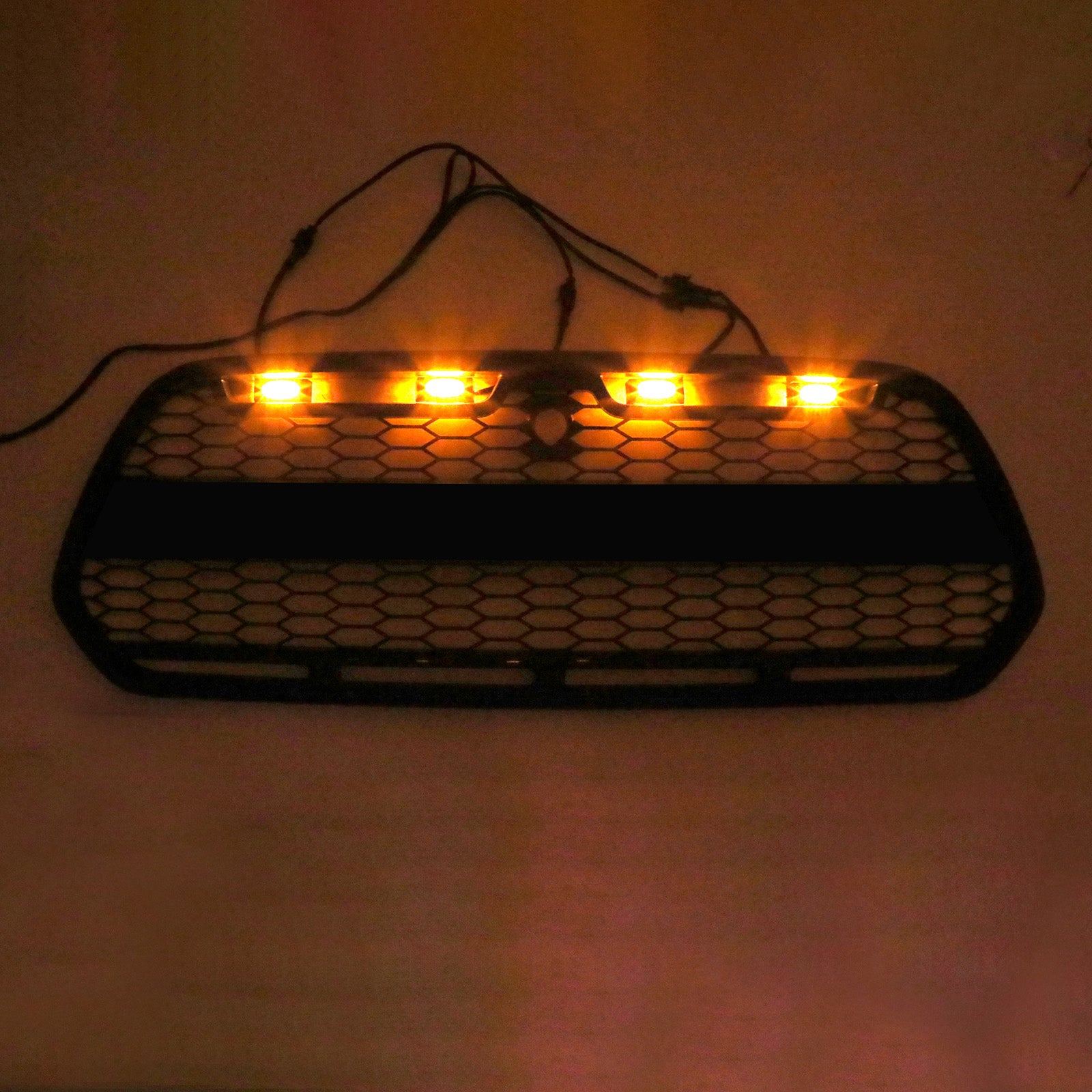 Matzwarte voorbumpergrille met LED voor Ford Transit MK8 2015-2018 Raptor
