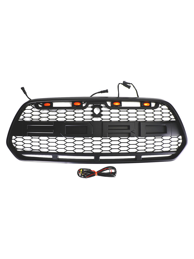 Rejilla de parachoques delantero negro mate con LED para Ford Transit MK8 2015-2018 Raptor