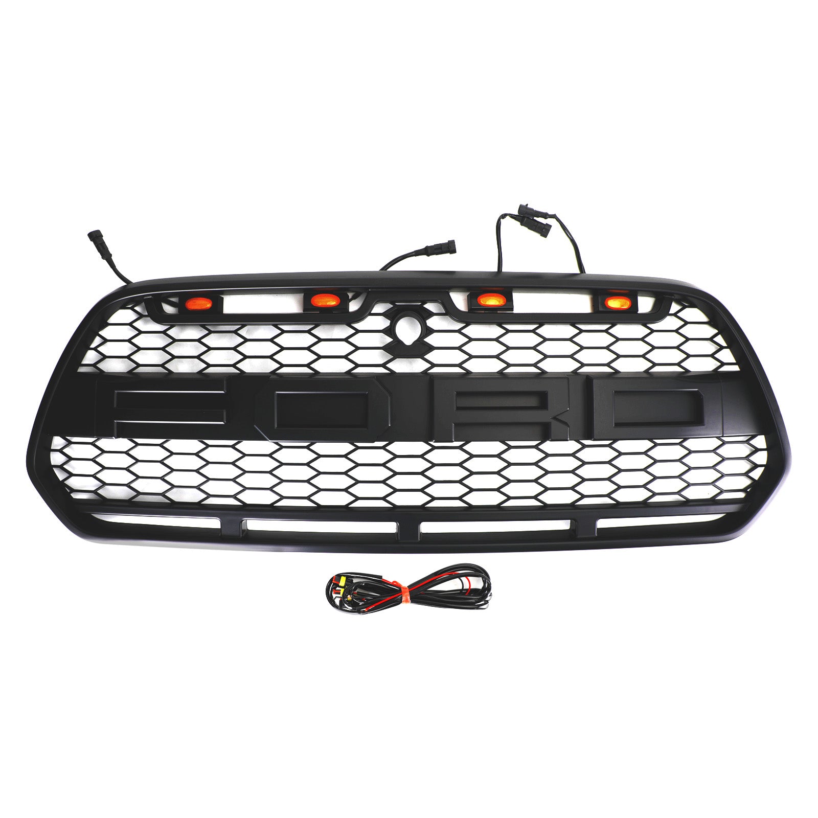 Rejilla de parachoques delantero negro mate con LED para Ford Transit MK8 2015-2018 Raptor