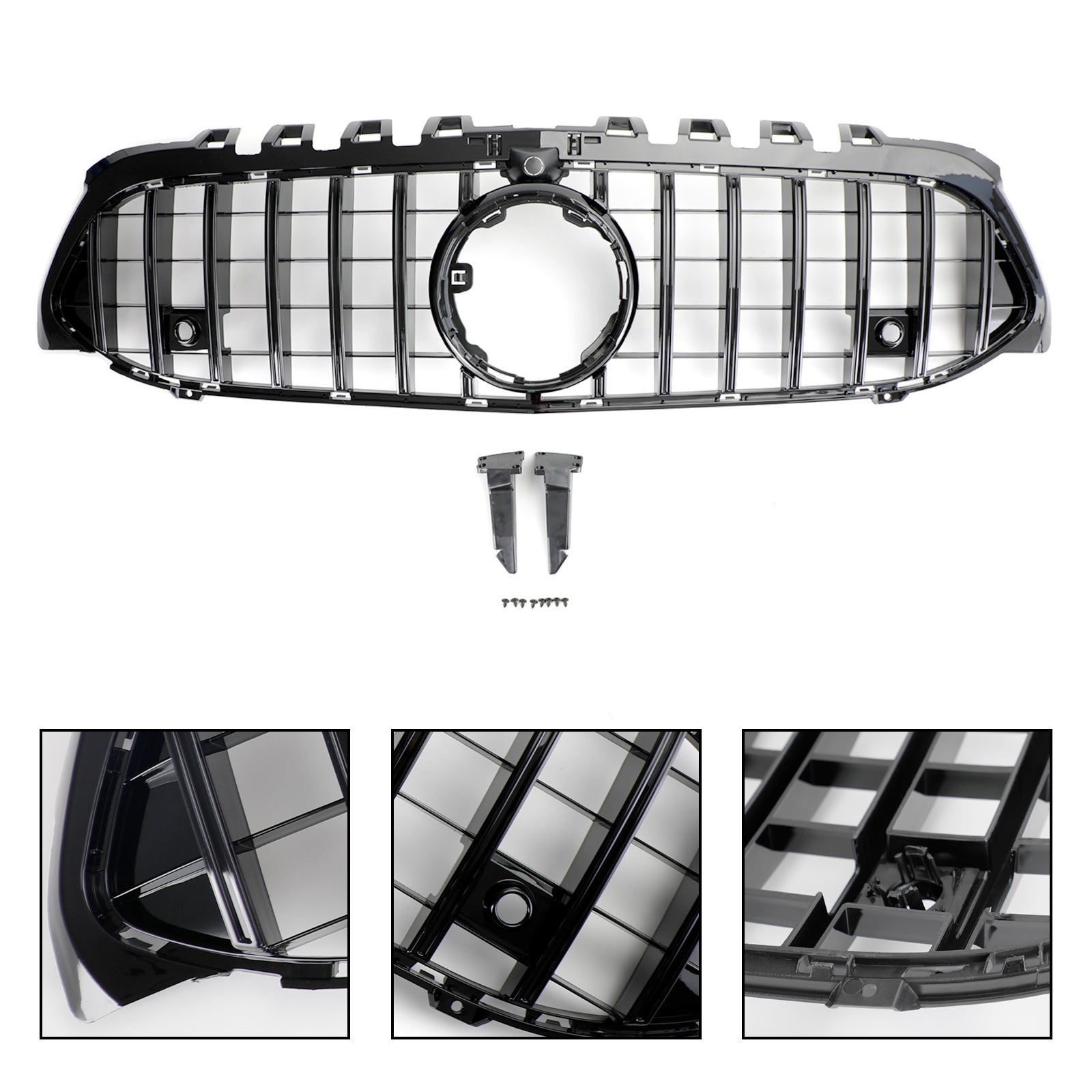 Parrilla del parachoques delantero del Mercedes Benz Clase A W177 Estilo GT 2019-2021 Negro