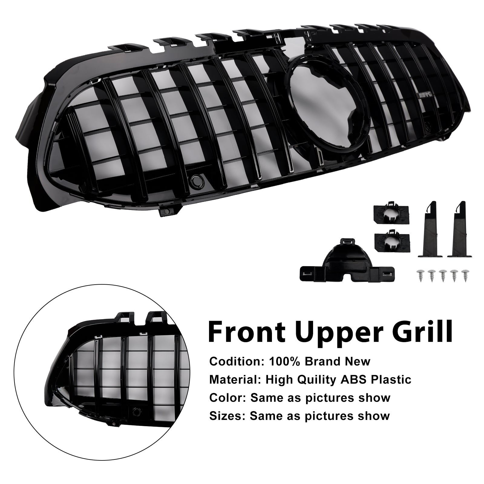 Czarny przedni grill zderzaka GT Style dla Mercedesa Benz Klasy A W177 2019-2023