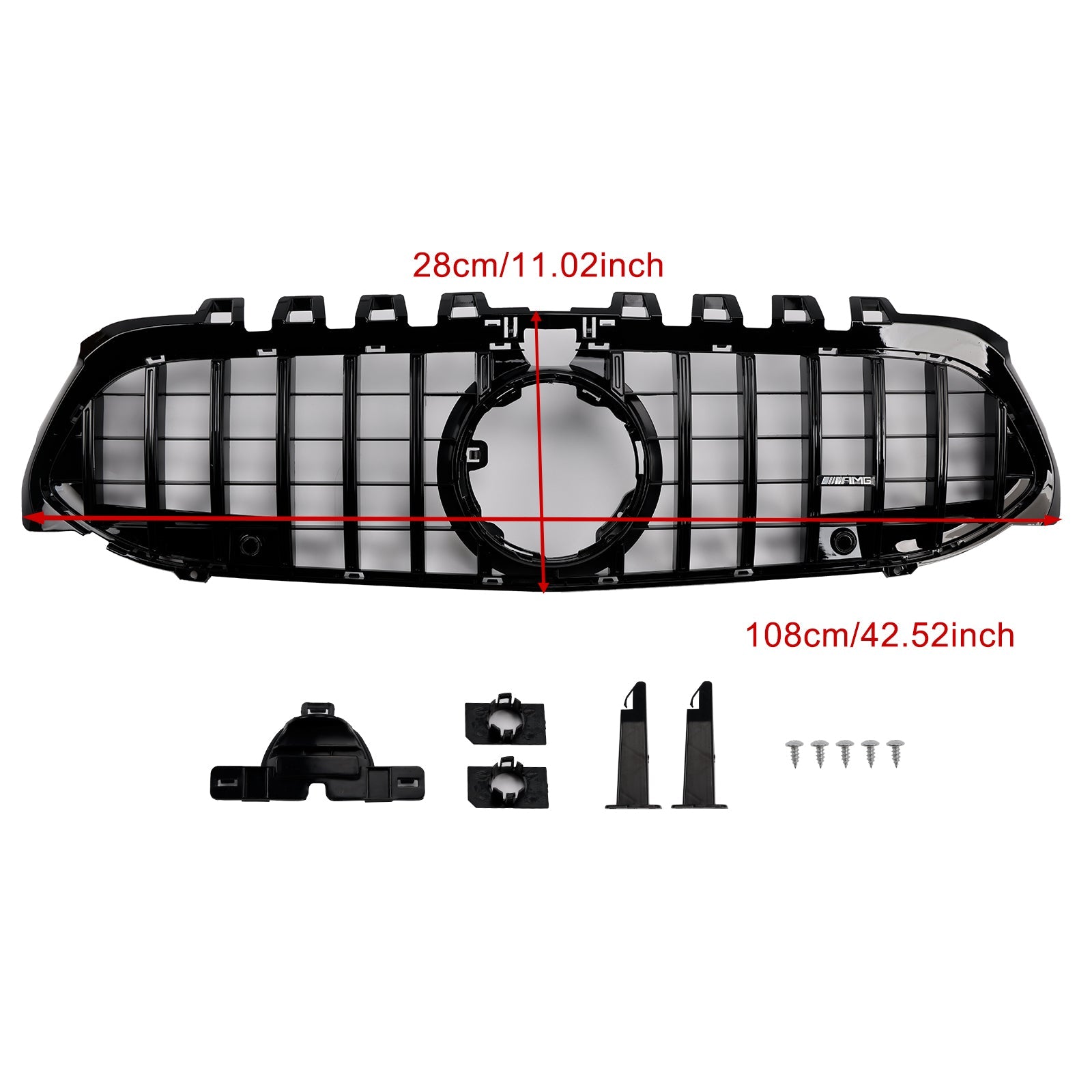 Czarny przedni grill zderzaka GT Style dla Mercedesa Benz Klasy A W177 2019-2023
