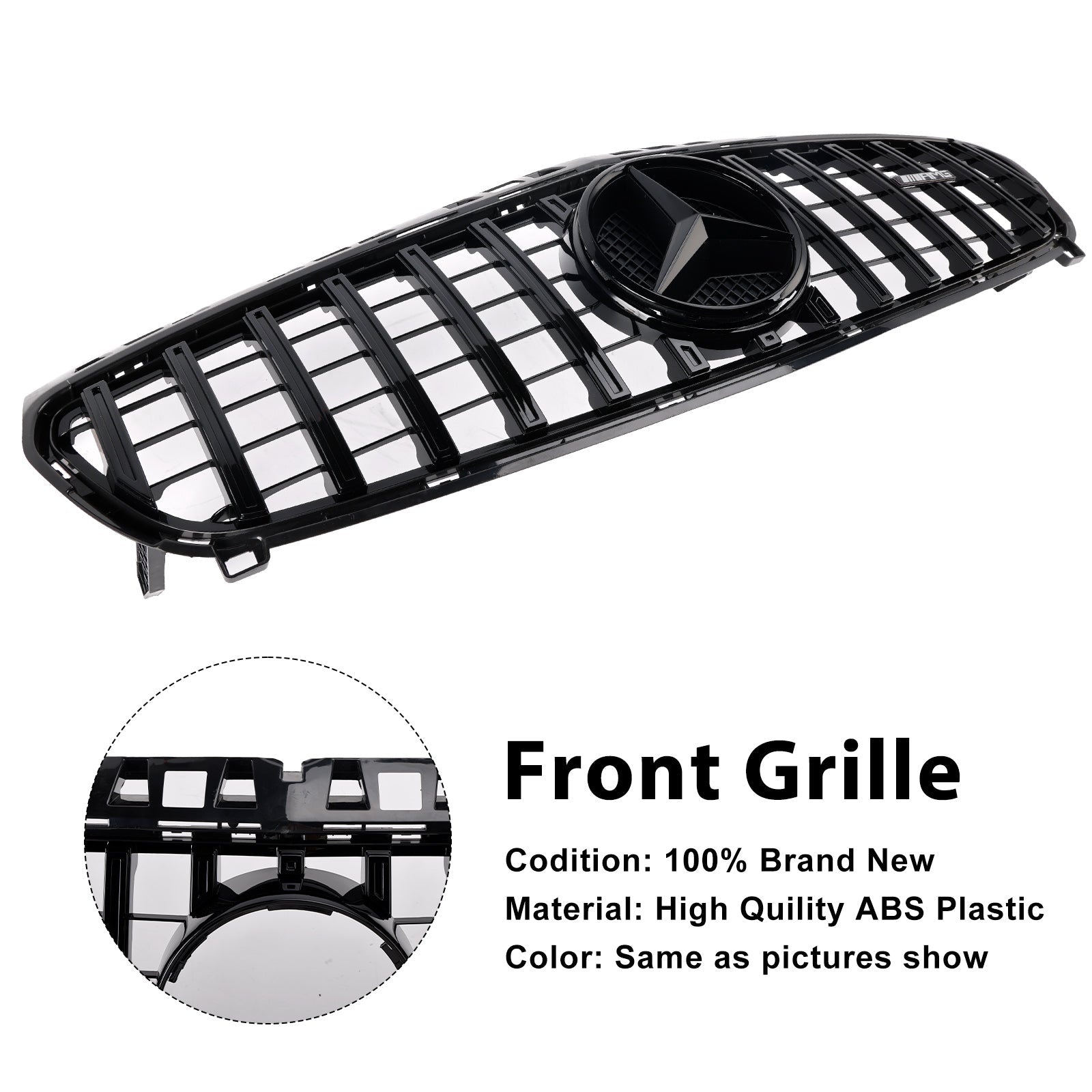 Błyszcząca czarna osłona przedniego zderzaka do Mercedesa Klasy A W176 2013-2015