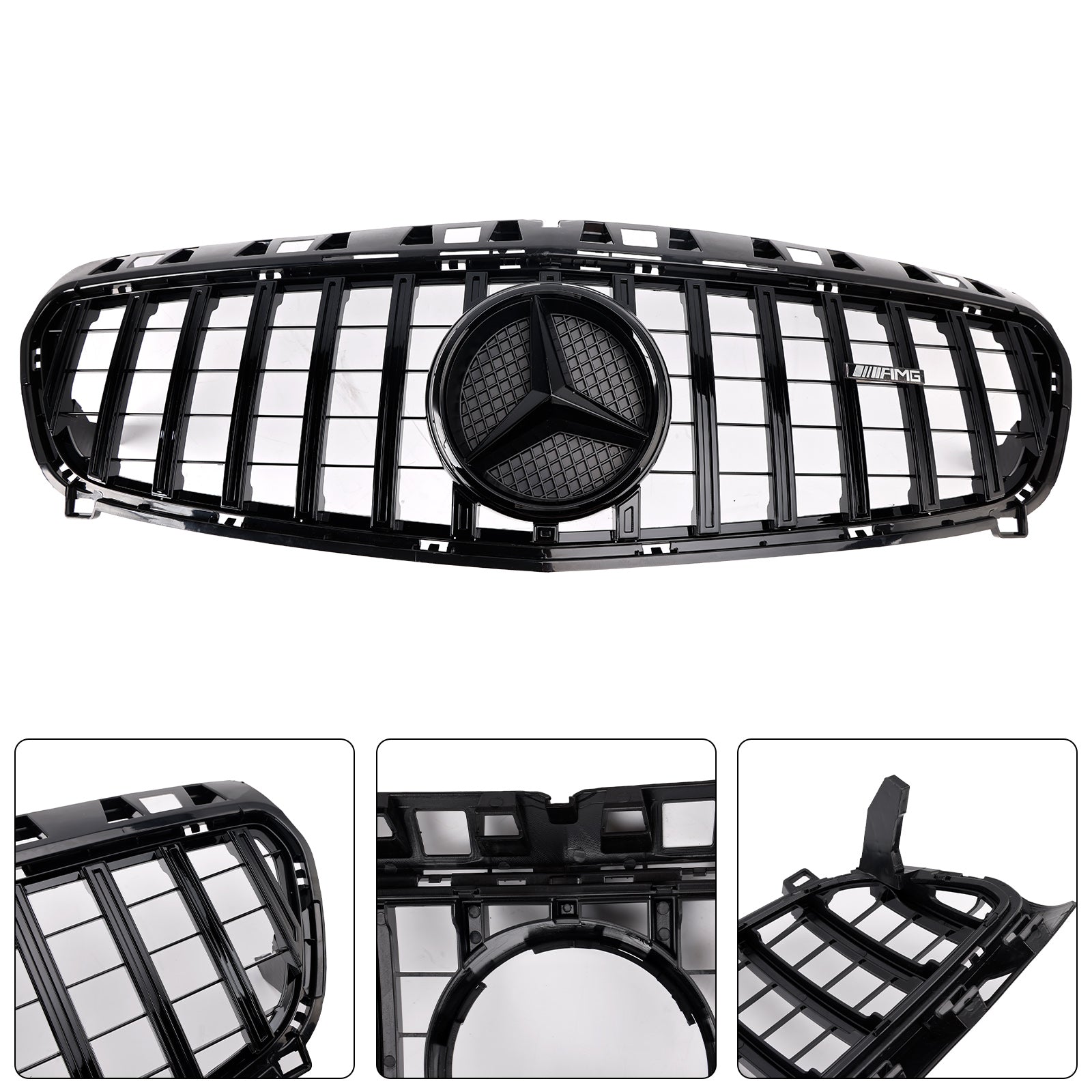 Błyszcząca czarna osłona przedniego zderzaka do Mercedesa Klasy A W176 2013-2015