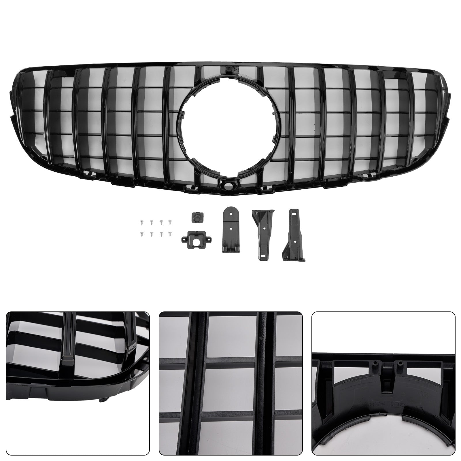 Grille de pare-chocs avant noire brillante pour Mercedes Benz GLC X253 C253 2015-2019