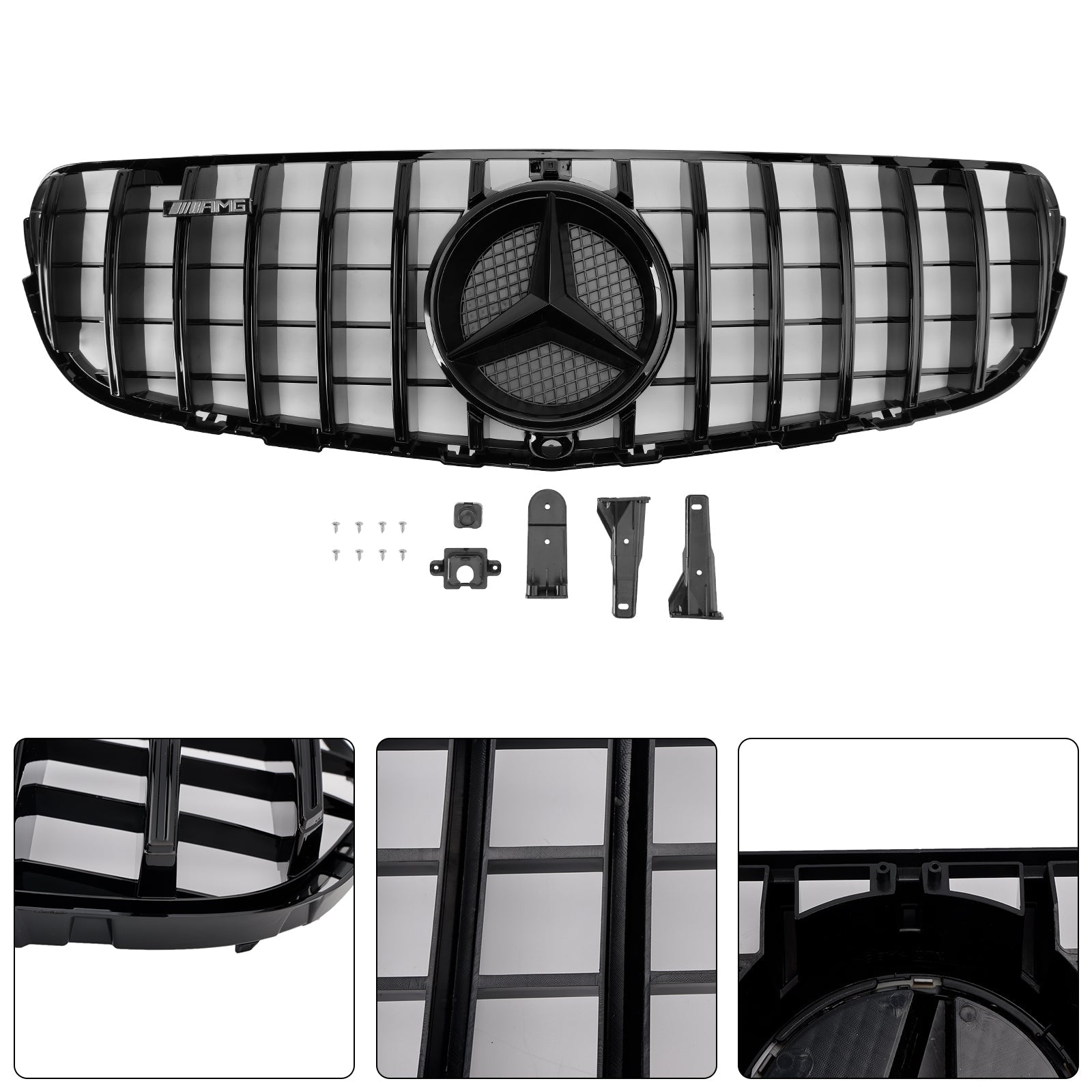 Grille de pare-chocs avant noire brillante pour Mercedes Benz GLC X253 C253 2015-2019