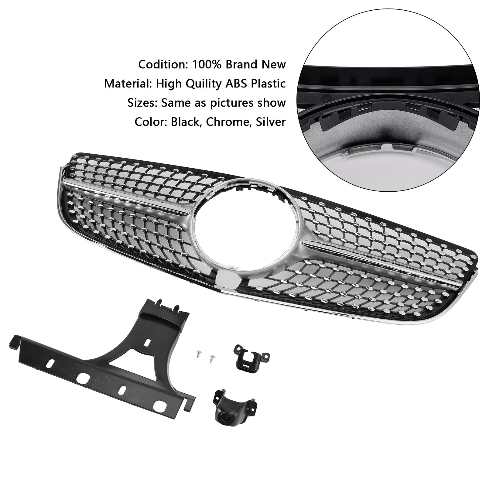Parrilla delantera con corte de diamante para Mercedes Clase E W207 Coupé 2014-2017