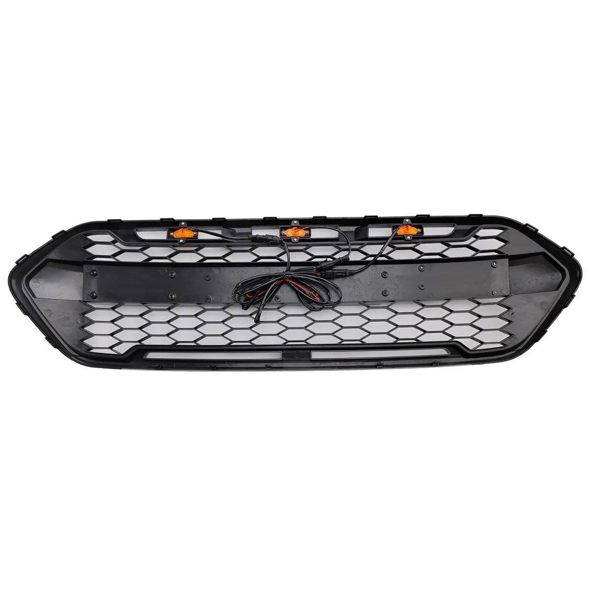 Grilla de parachoques delantero negro brillante para Ford Transit Custom Trail 2018-2023 con 3LED