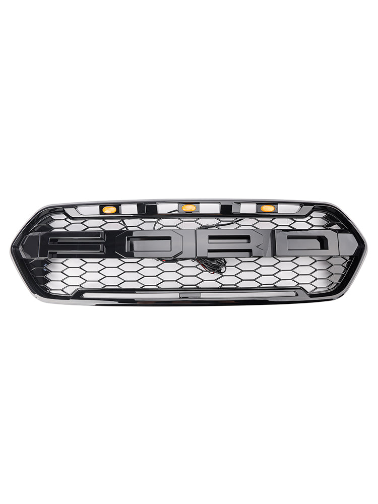 Griglia anteriore in stile Raptor a nido d'ape nero lucido per paraurti superiore del Ford Transit Custom/Tourneau Custom (2018-2023)
