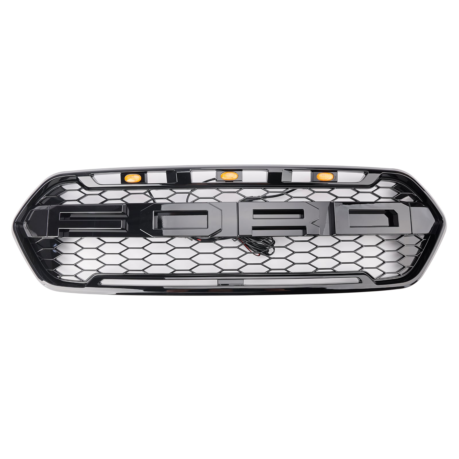 2018-2023 Ford Transit Custom Trail met 3LED zwarte Raptor-stijl voorbumpergrille