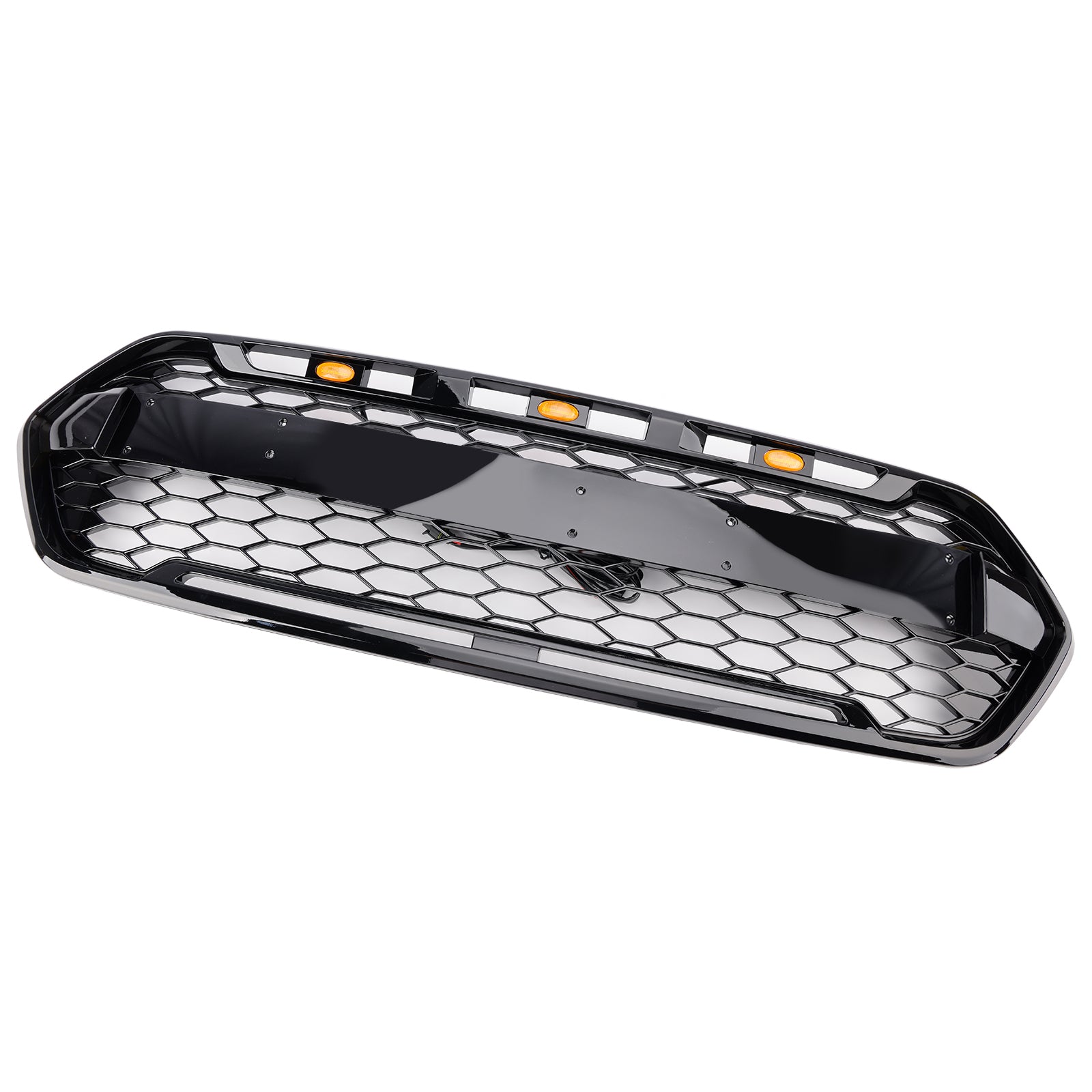 Ford Transit Custom Trail 2018-2023 con griglia anteriore a 3 LED nera lucida