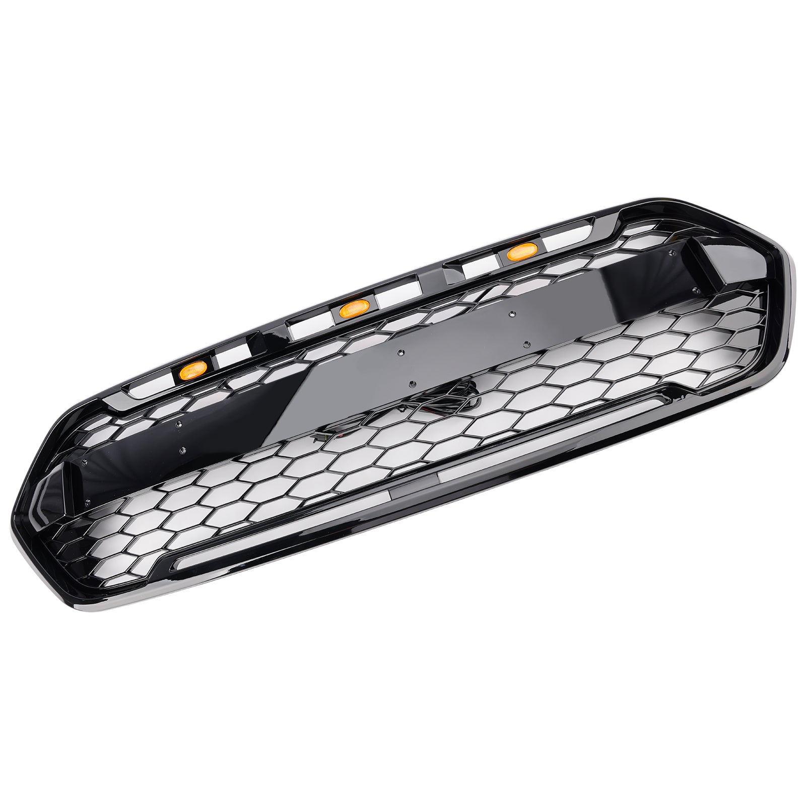 Ford Transit Custom Trail 2018-2023 con griglia anteriore a 3 LED nera lucida