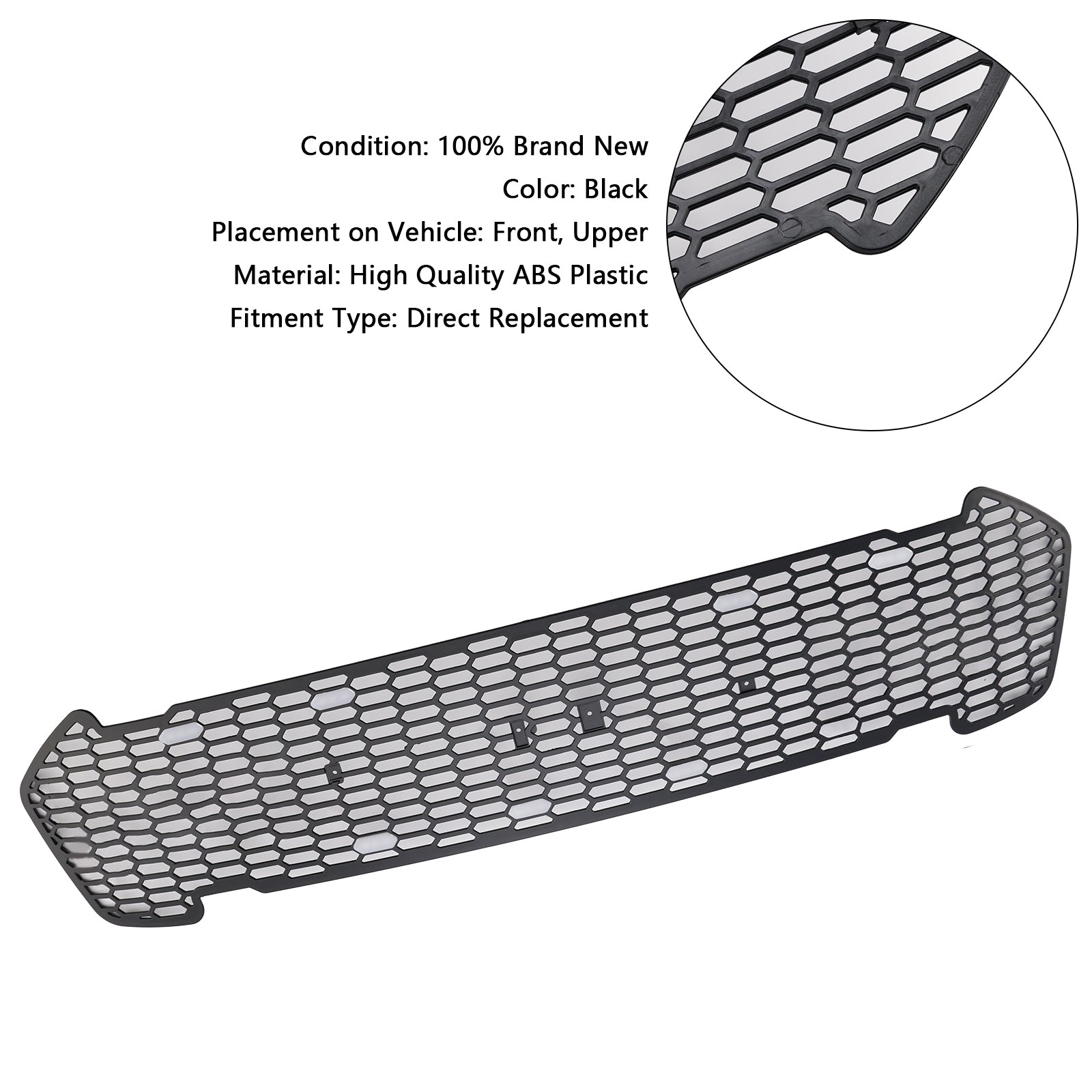 Matte Black Front Bumper Grill Grille Pour Ford Ranger 2015-2019 T7 W/LED