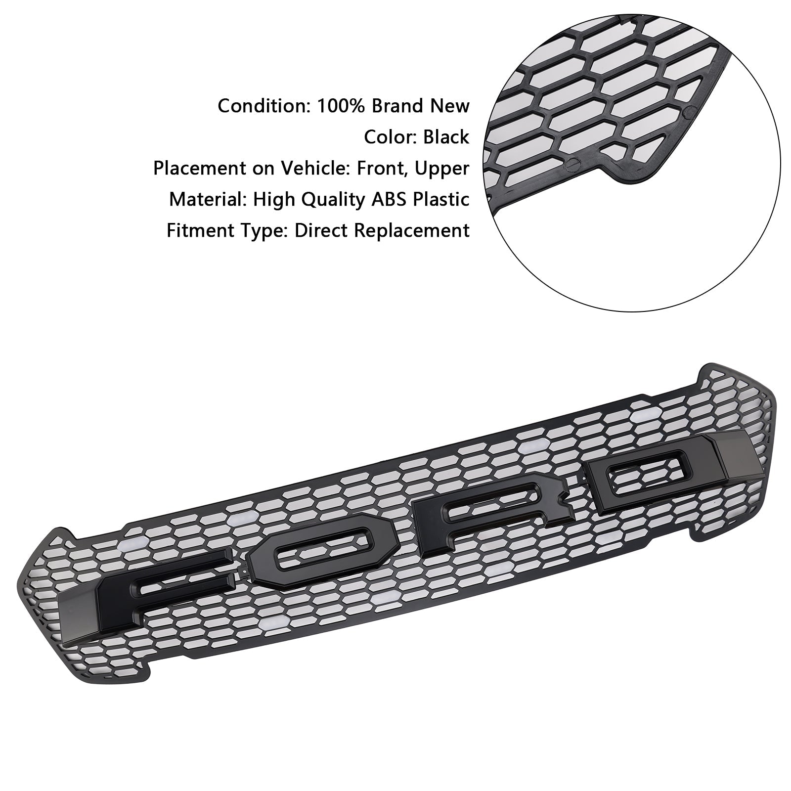 Mat Black Front Bumper Grid dla Ford Ranger 2015-2019 T7 z LED