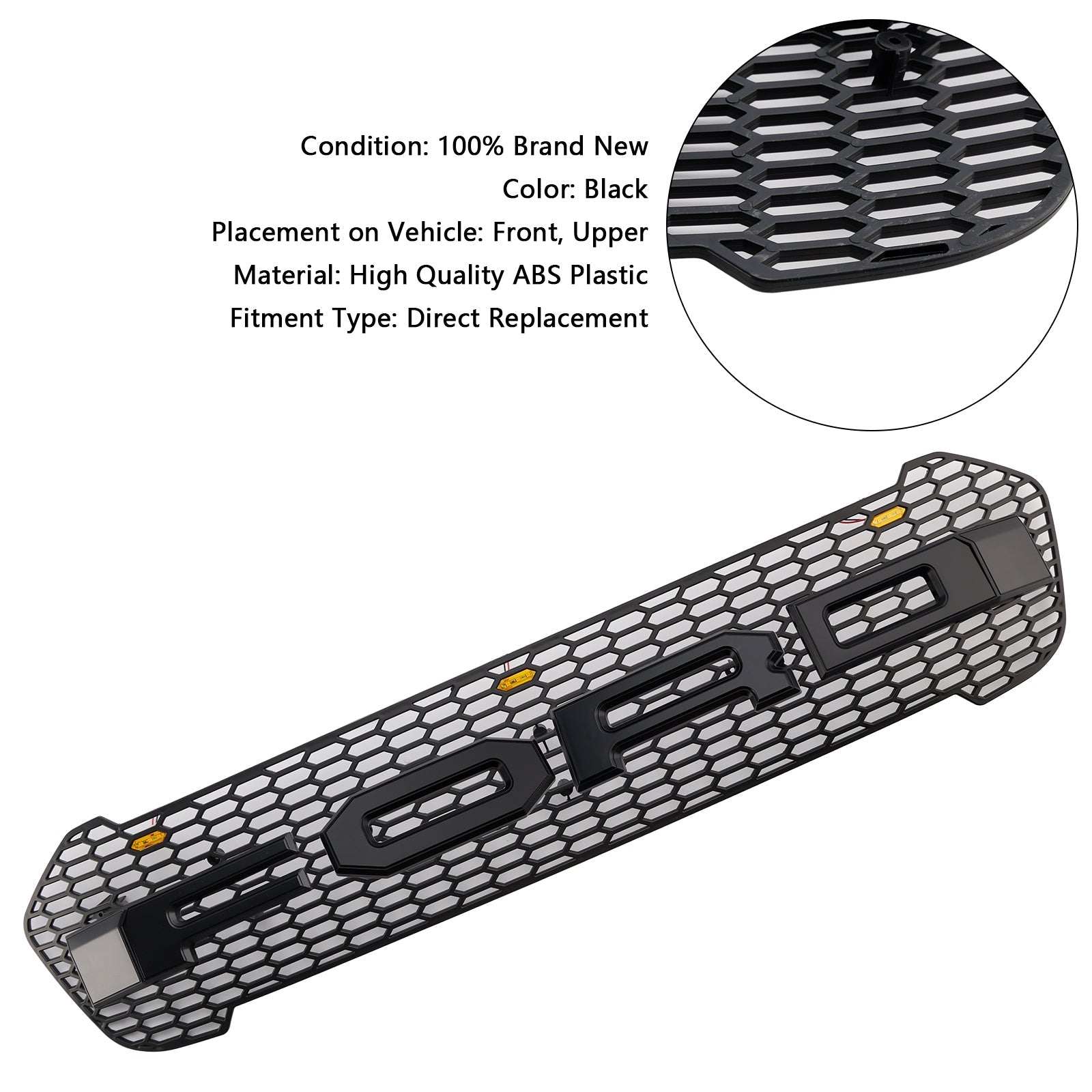 Grille de Bumper Front Style Raptor to LED para Ford Ranger T8 2019-2023