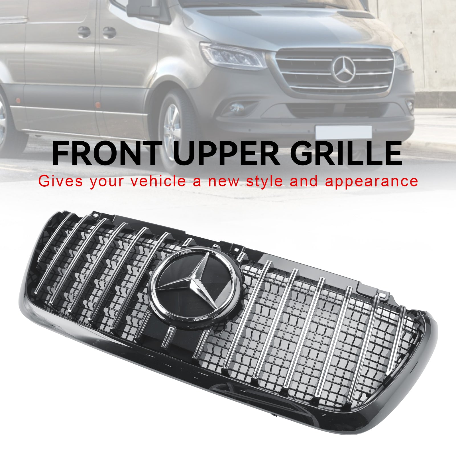 Grille de calandre de pare-chocs avant de style Mercedes Sprinter W907 W910 GT 2018-2023