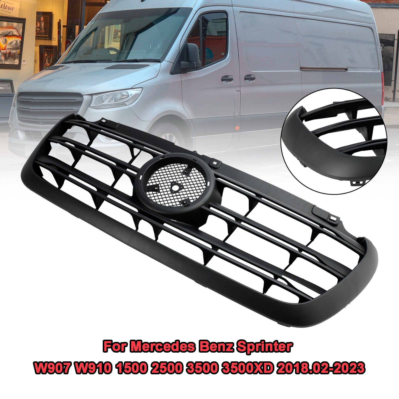 Grille de pare-chocs avant Mercedes Benz Sprinter W907 W910 1500 2500 3500 3500XD 2018.02-2023