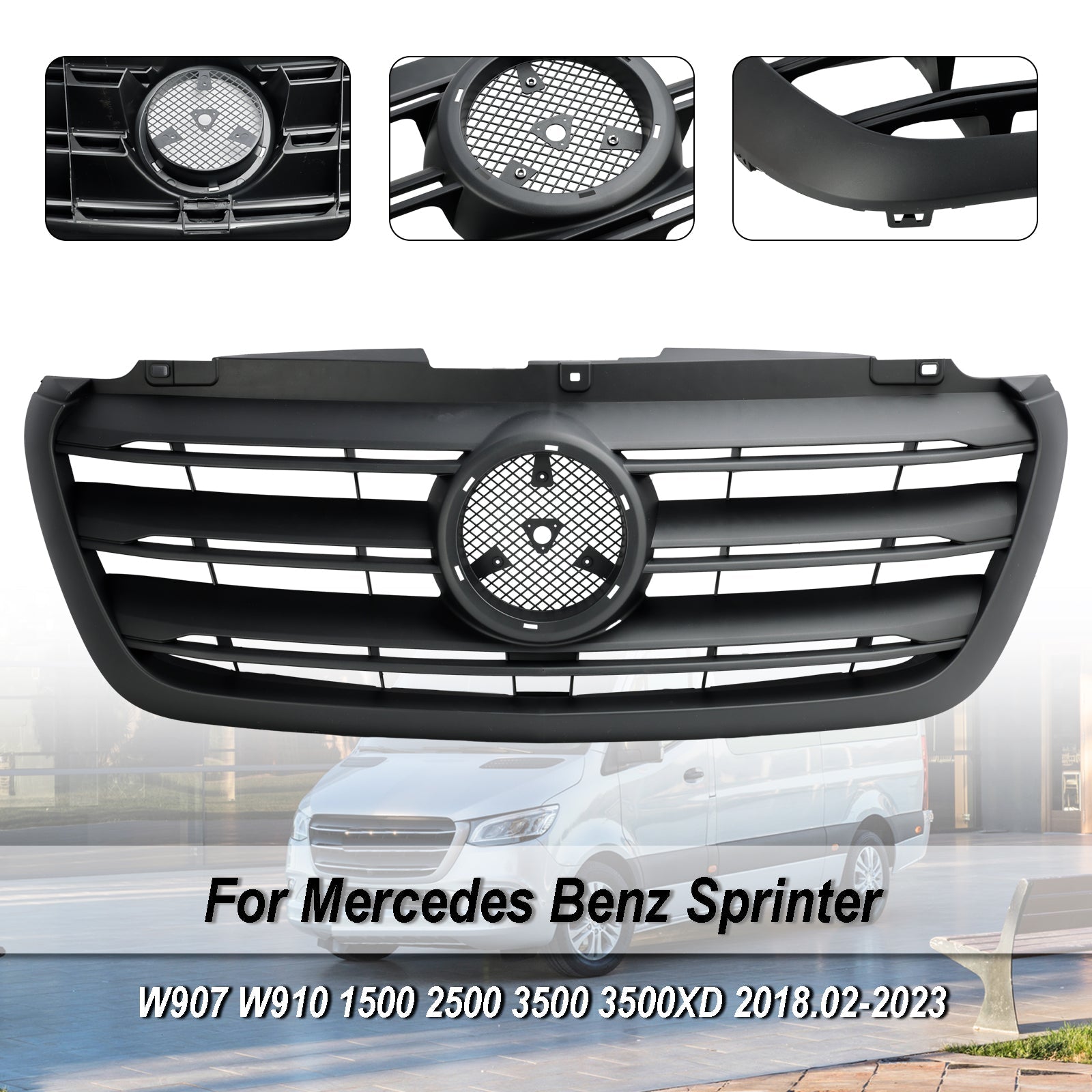 Grille de pare-chocs avant Mercedes Benz Sprinter W907 W910 1500 2500 3500 3500XD 2018.02-2023