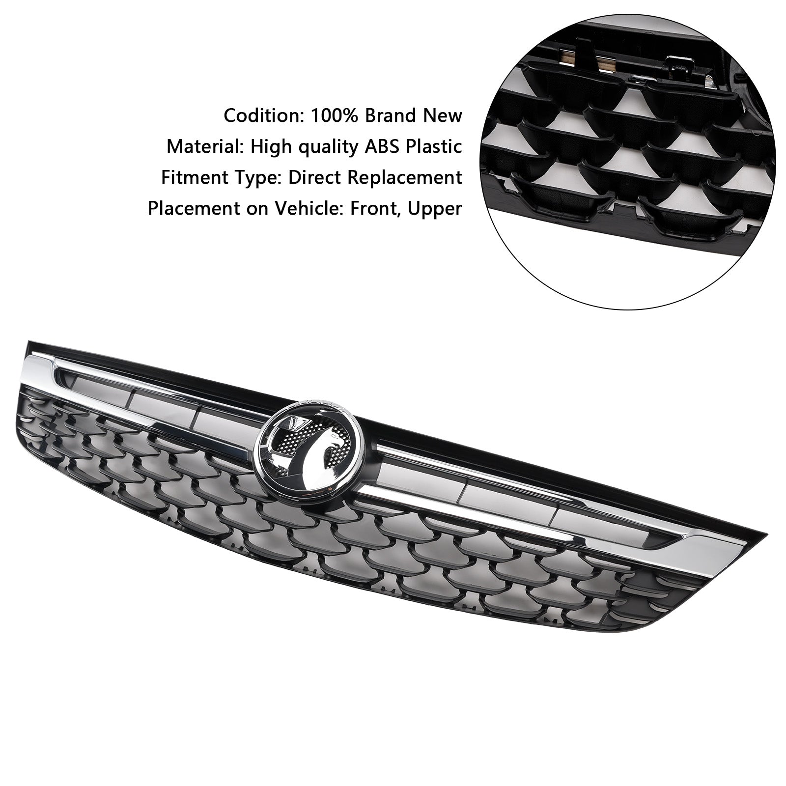 Grille de pare-chocs avant 13464791 noire chromée pour OPEL ASTRA K 2015-2019