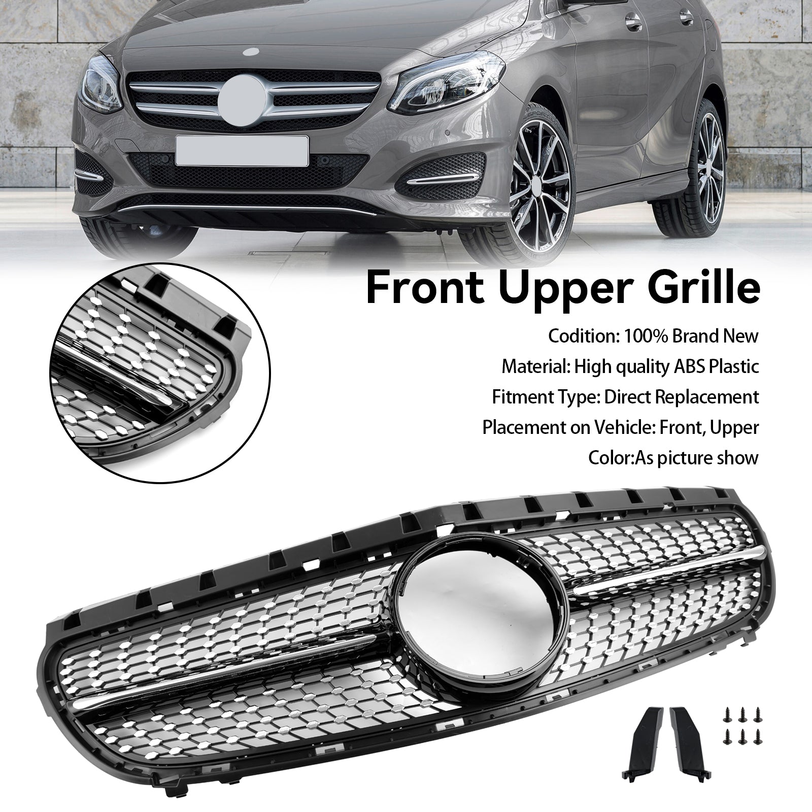 Grille de calandre de pare-chocs avant de lifting de Mercedes Benz Classe B W246 2015-2018