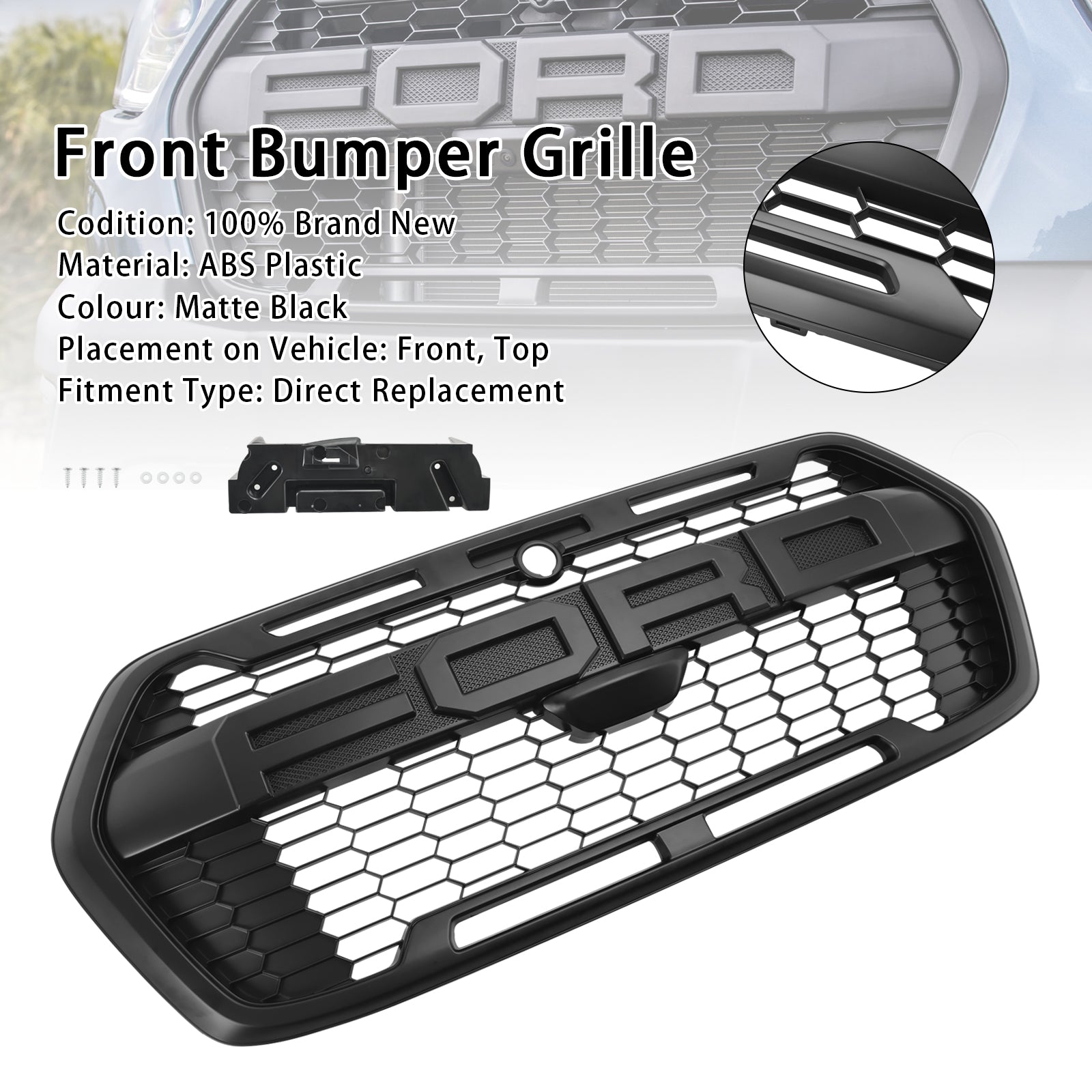 Raptor Style Front Bumper Grille Grill 2467809 Pour Ford Transit MK8 Trail 2019+