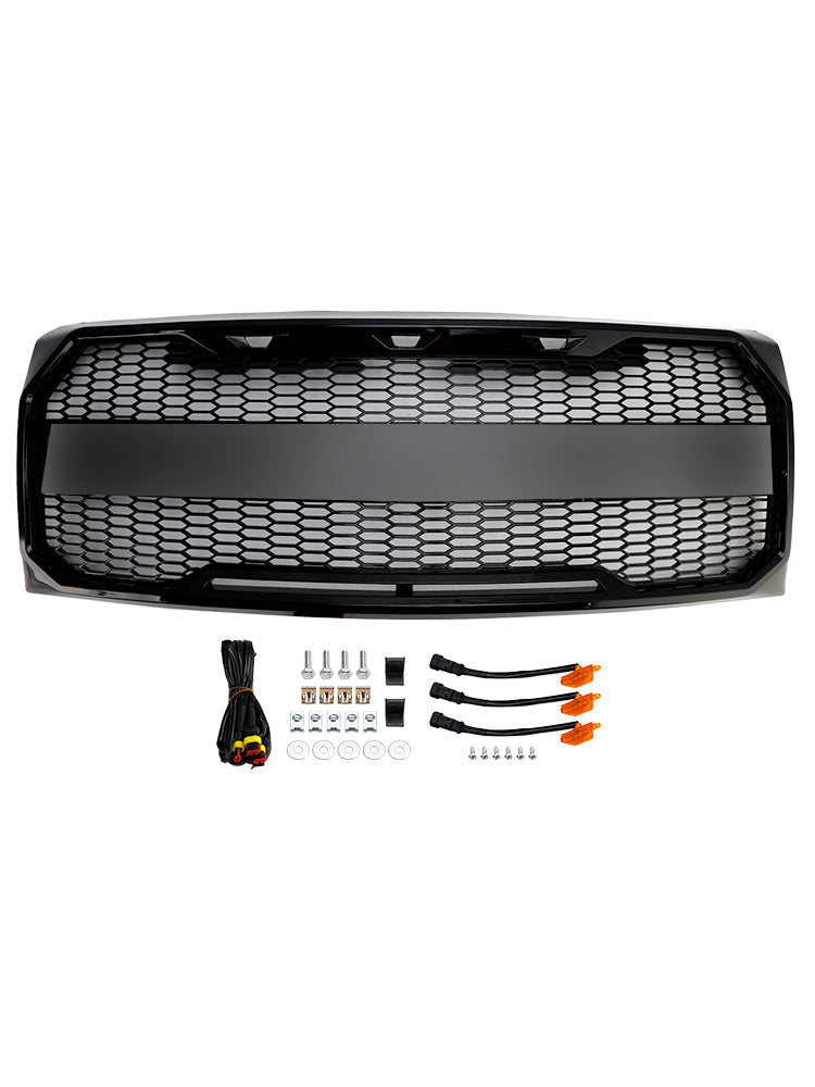Calandre de pare-chocs avant style Raptor noir brillant compatible avec Ford F150 2009-2014