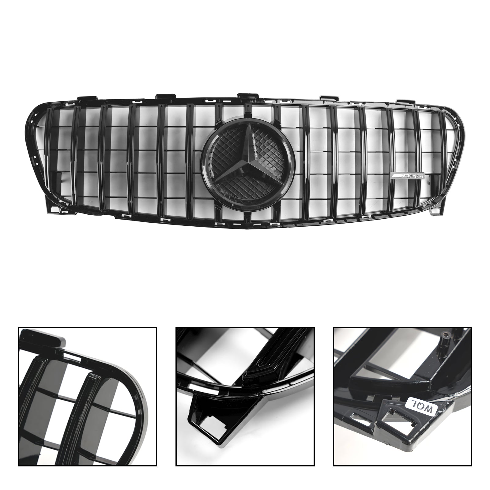 Parrilla delantera para Mercedes Benz GLA W156 X156 2017-2019 estiramiento facial negro