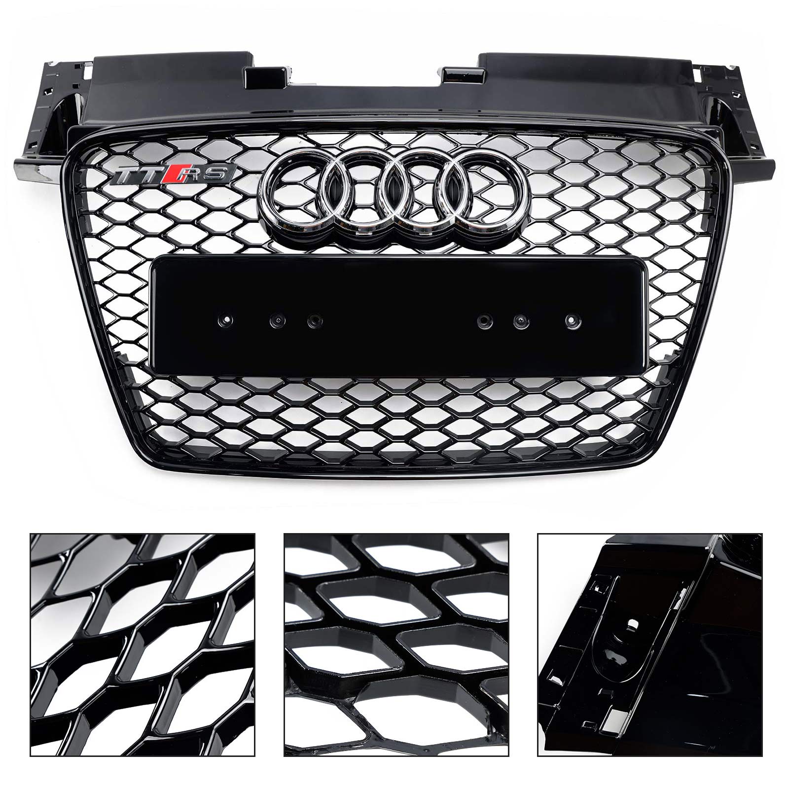 Rejilla frontal de panal negra brillante estilo Audi TT TTS RS 2006-2014