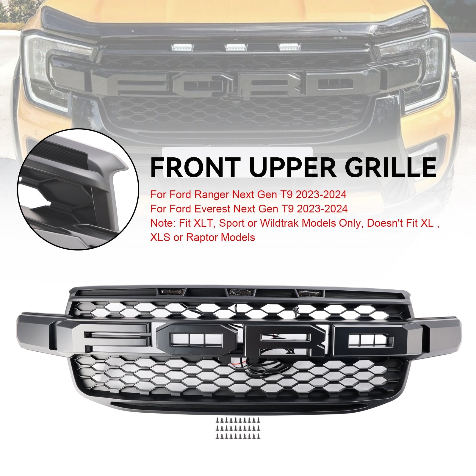 Grille de pare-chocs avant Ford Ranger Everest Next Gen Wildtrak 2023-2024