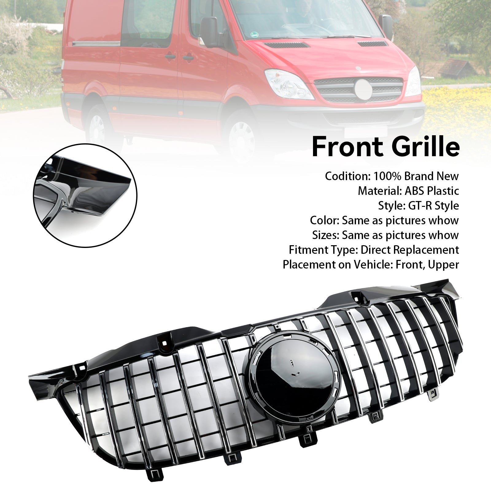 Rejilla cromada del parachoques delantero para Mercedes Benz Sprinter W906 2006-2013