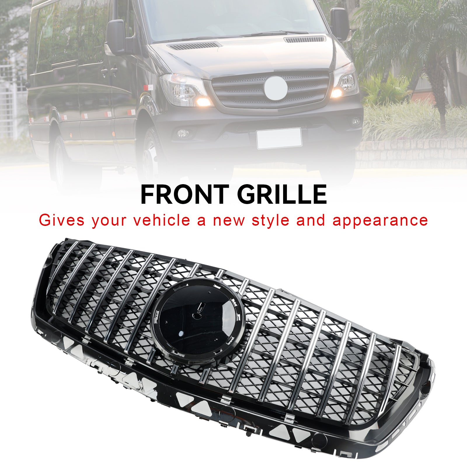 Grille de pare-chocs avant chromée pour Mercedes Benz Sprinter W906 2014-2018